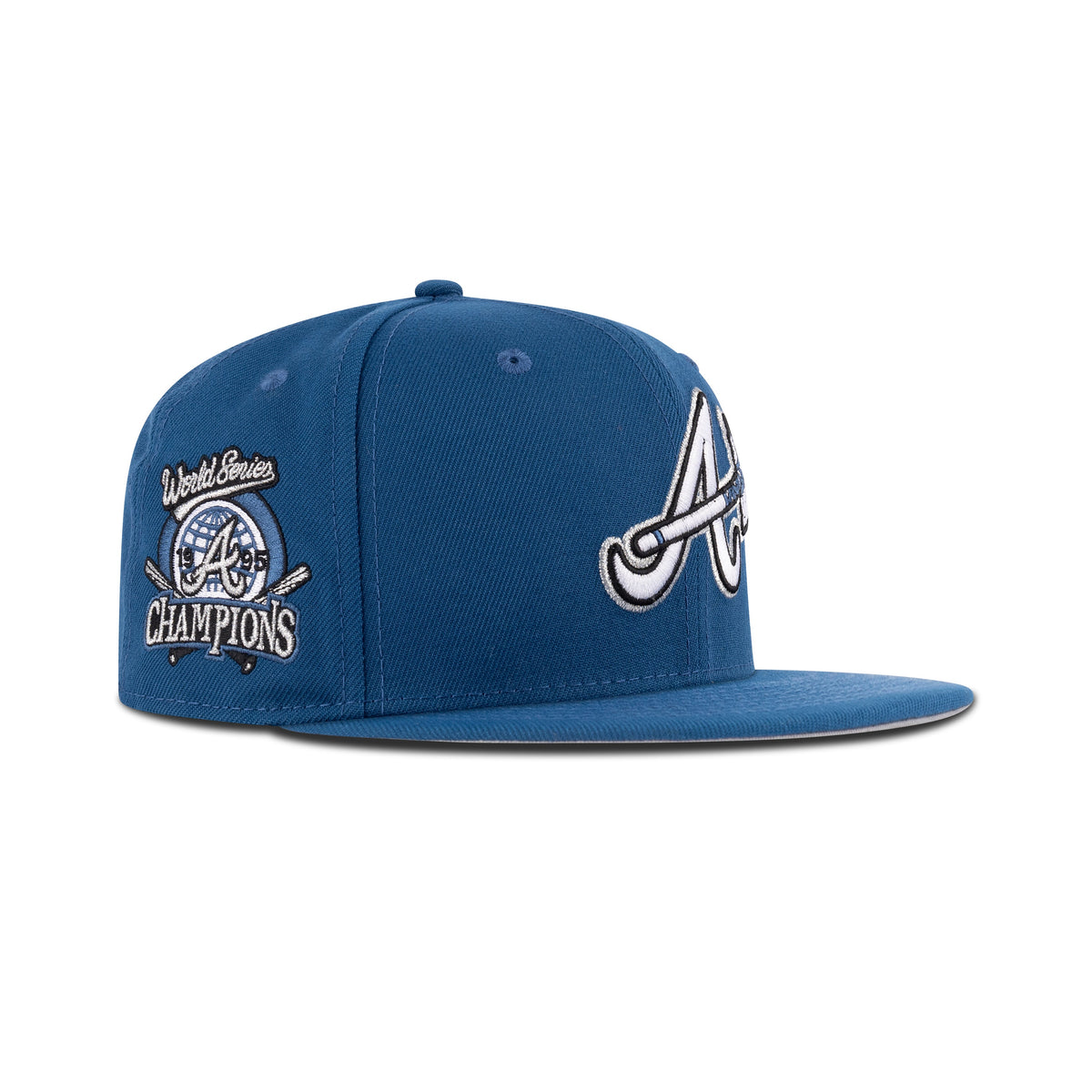 New Era Atlanta Braves Fitted Grey Bottom "Seashore Blue White Metallic Aluminum" (World Series 1995 Champions Patch)