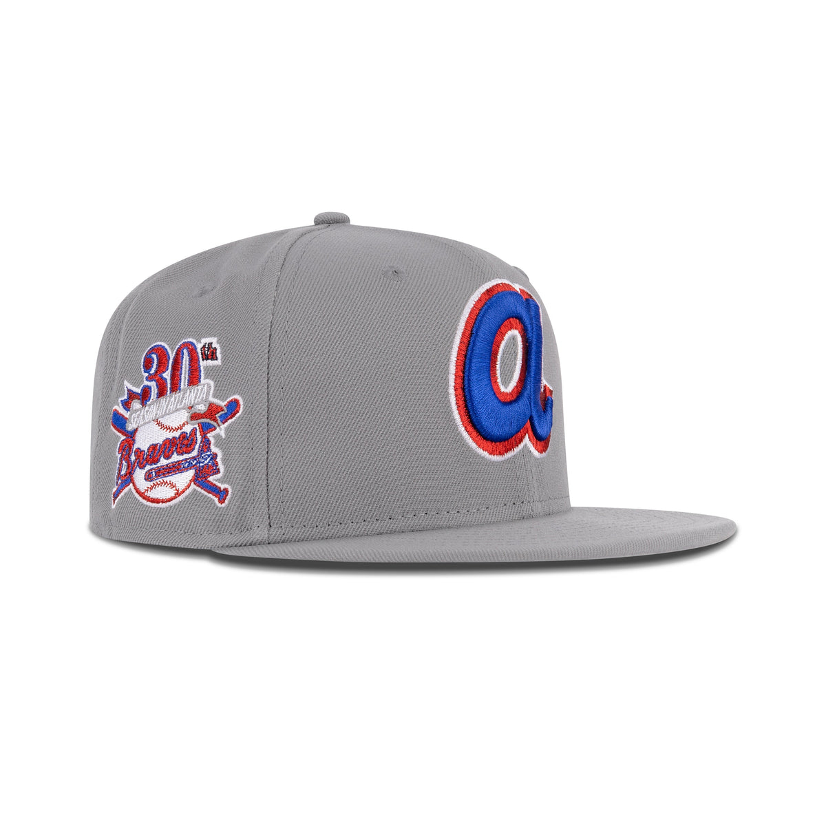 New Era Atlanta Braves Fitted "Storm Gray Royal Metallic Red" (30th Season Embroidery)