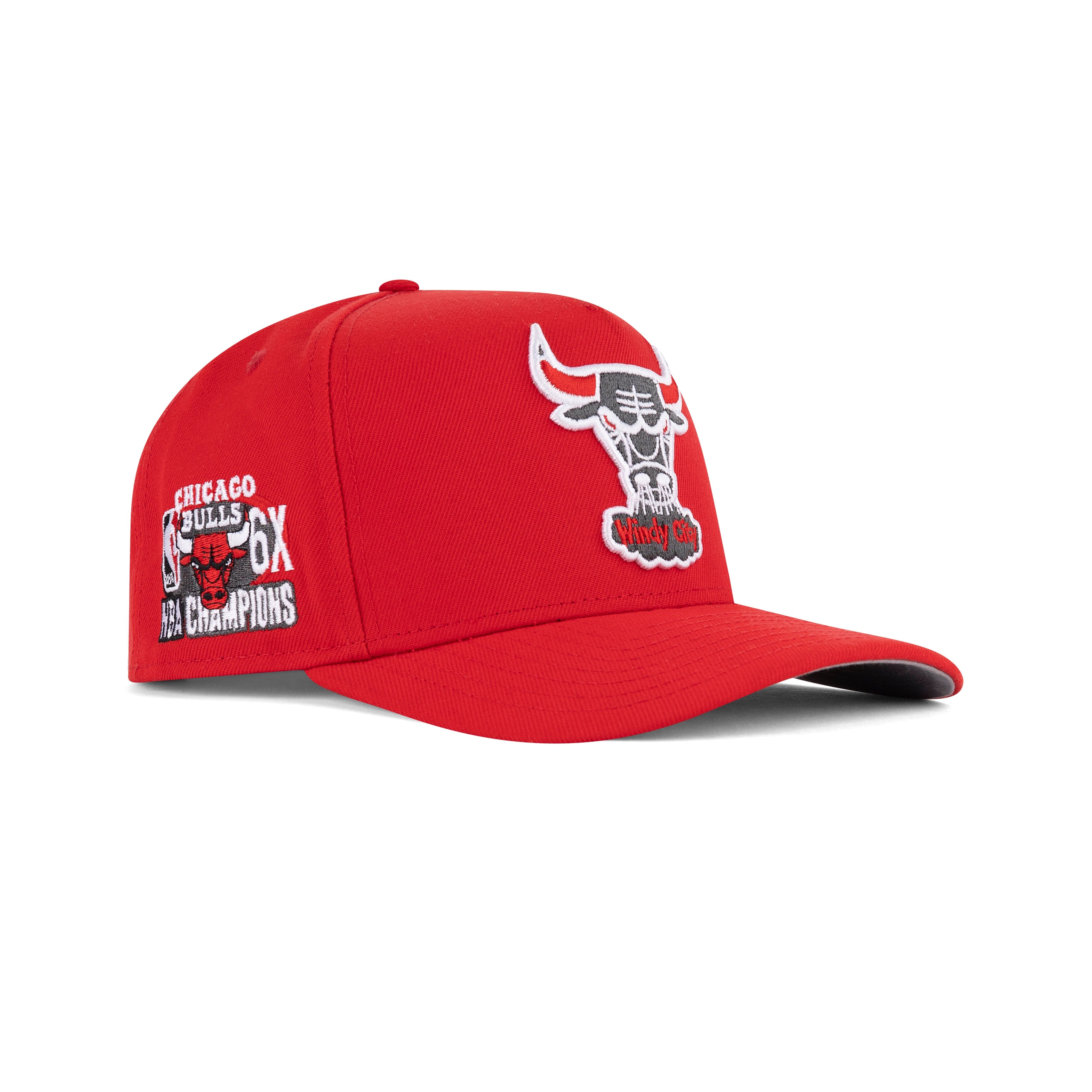 New Era Chicago Bulls A-Frame Snapback Grey Bottom "Front Door Red Black White" (6x Champions Embroidery)