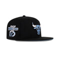 New Era Chicago Bulls Fitted Sky Bottom "Black Sky" (6X Champs Embroidery)
