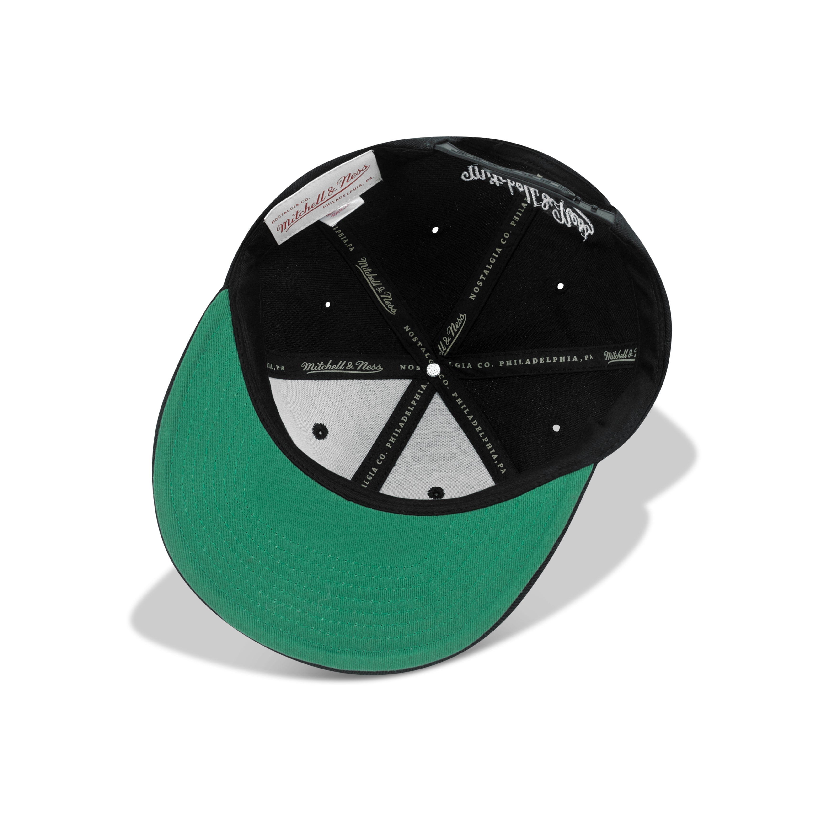 Mitchell & Ness Miami Heat Top Spot Snapback Green Bottom "Black Red White" (The Finals 2007 Patch Embroidery)