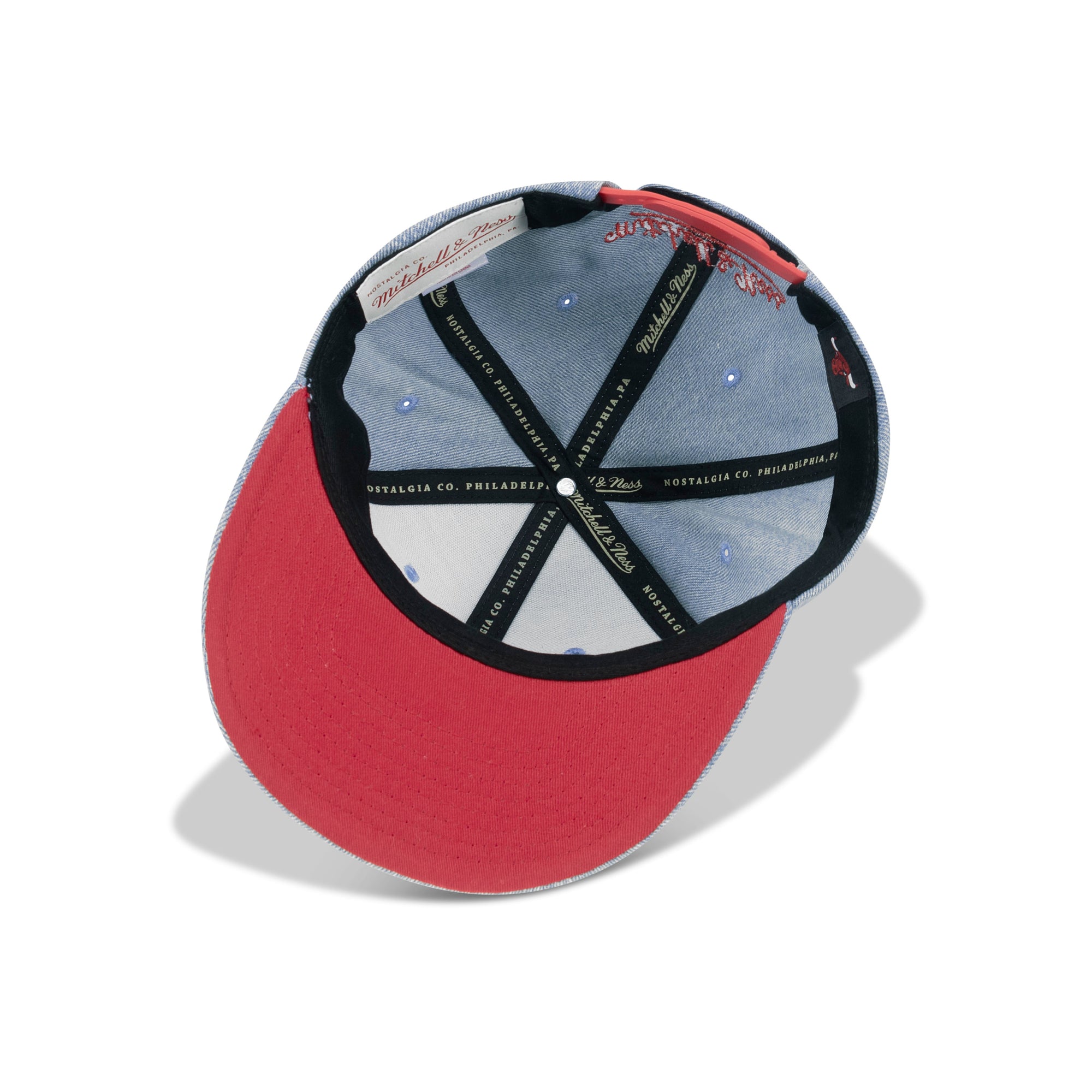 Mitchell & Ness Chicago Bulls Denim Snapback Red Bottom "Denim Blue"