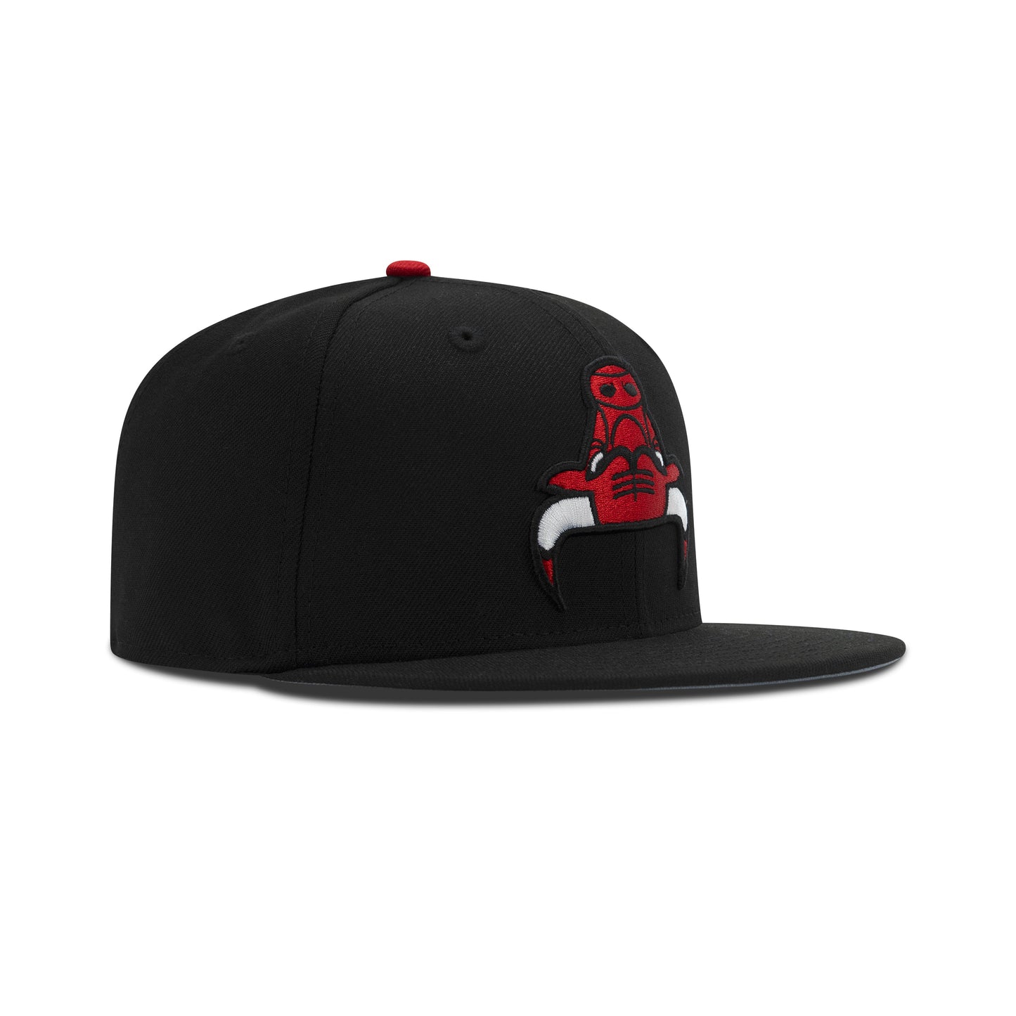 New Era Chicago Bulls Upside Down Logo Fitted Grey Bottom "Black Red"