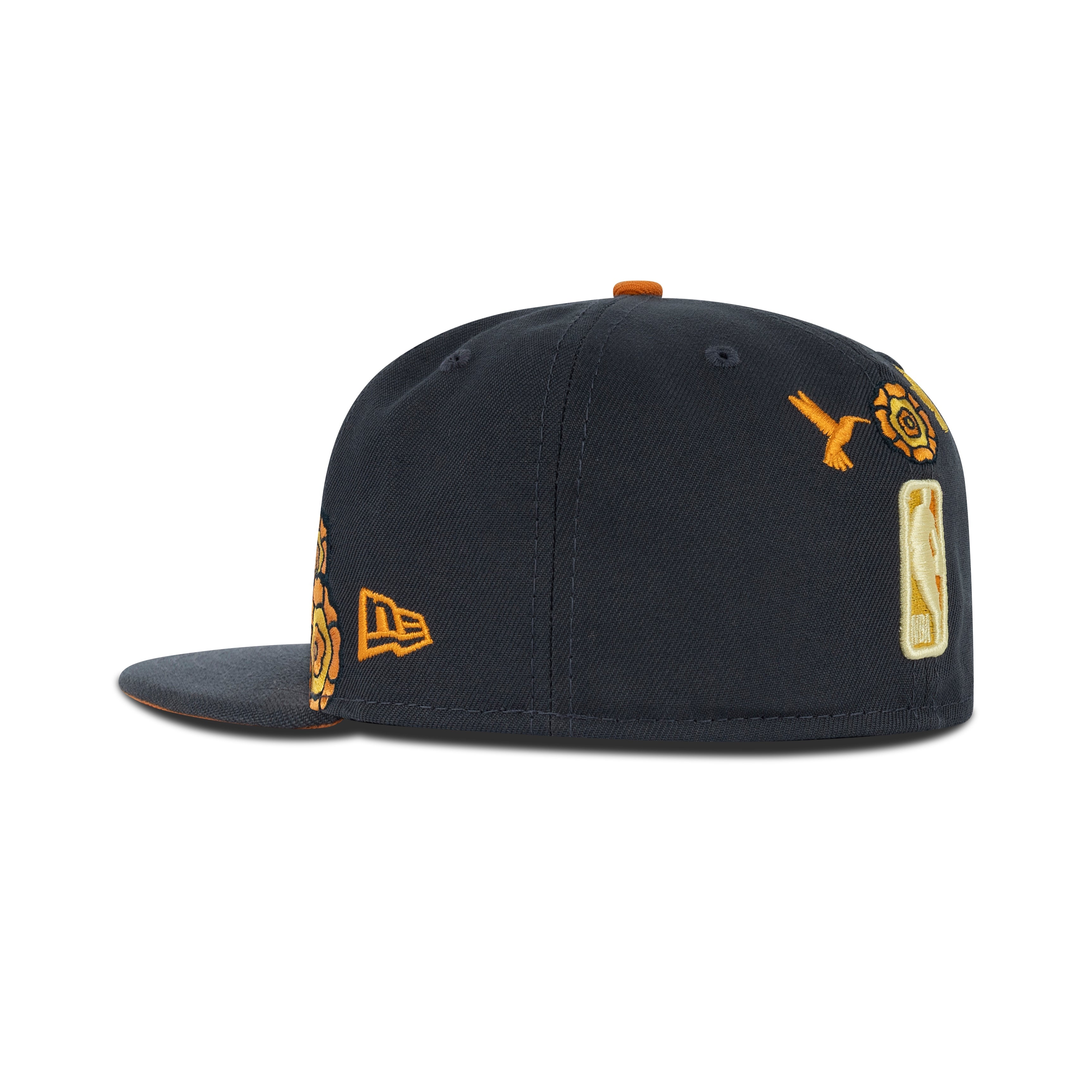 New Era Chicago Bulls Dia De Muertos Fitted Orange Bottom "Graphite Orange" (Bulls Patch Embroidery)