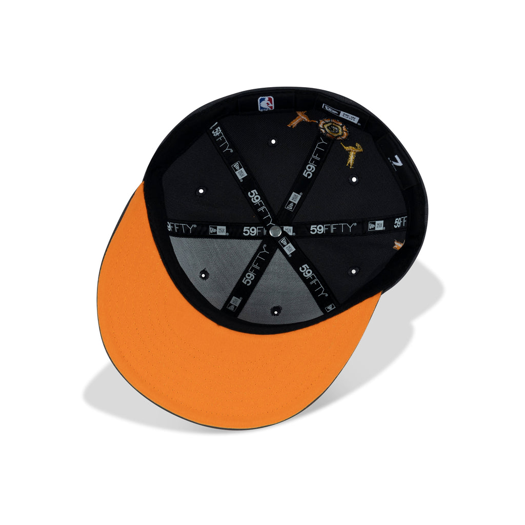 New Era Chicago Bulls Dia De Muertos Fitted Orange Bottom "Graphite Orange" (Bulls Patch Embroidery)