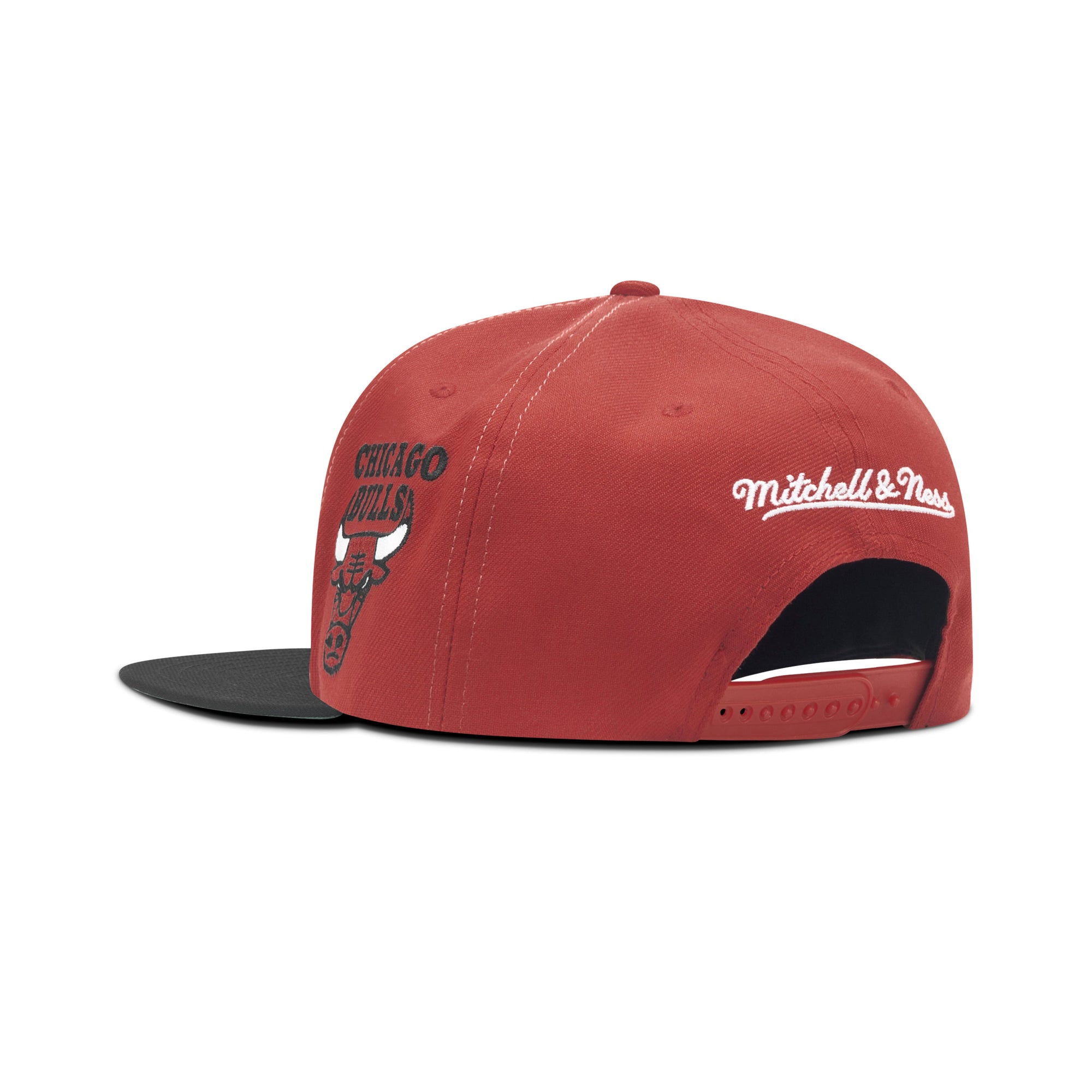 Mitchell & Ness NBA Chicago Bulls Half N Half Snapback Green Bottom "Red Black" (Chicago Bulls Patch Embroidery)