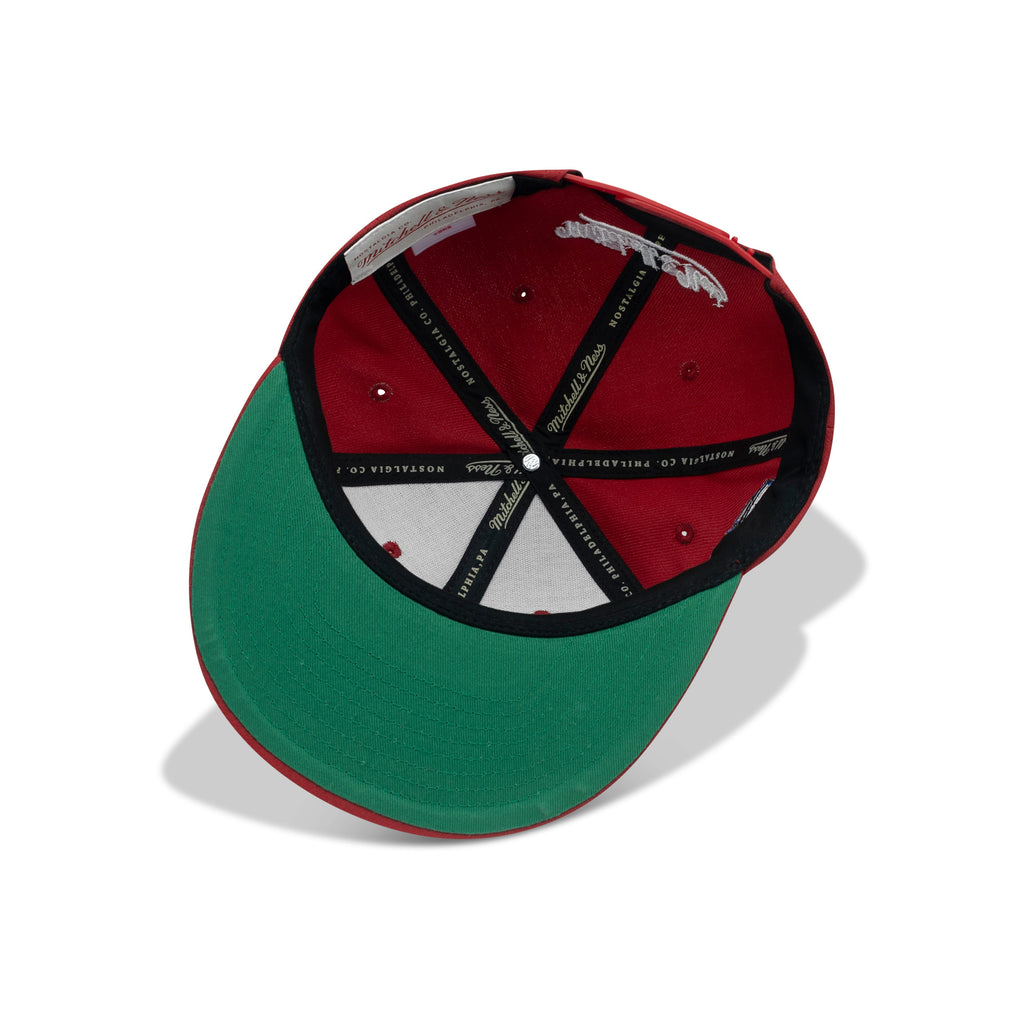 Mitchell & Ness Chicago Bulls Snapback Green Bottom "Red Black" (Eastern Conference Patch Embroidery)