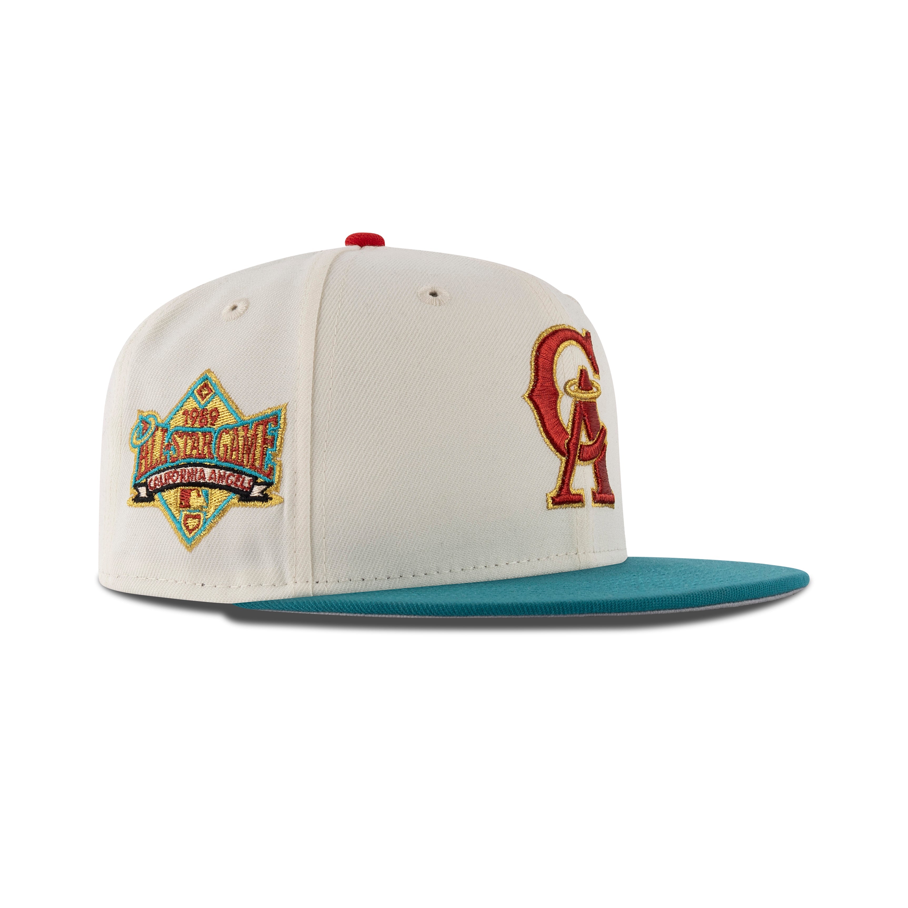 New Era California Angels Fitted Grey Bottom "Chrome White Metallic Red Aqua" (1989 All Star Game Embroidery)