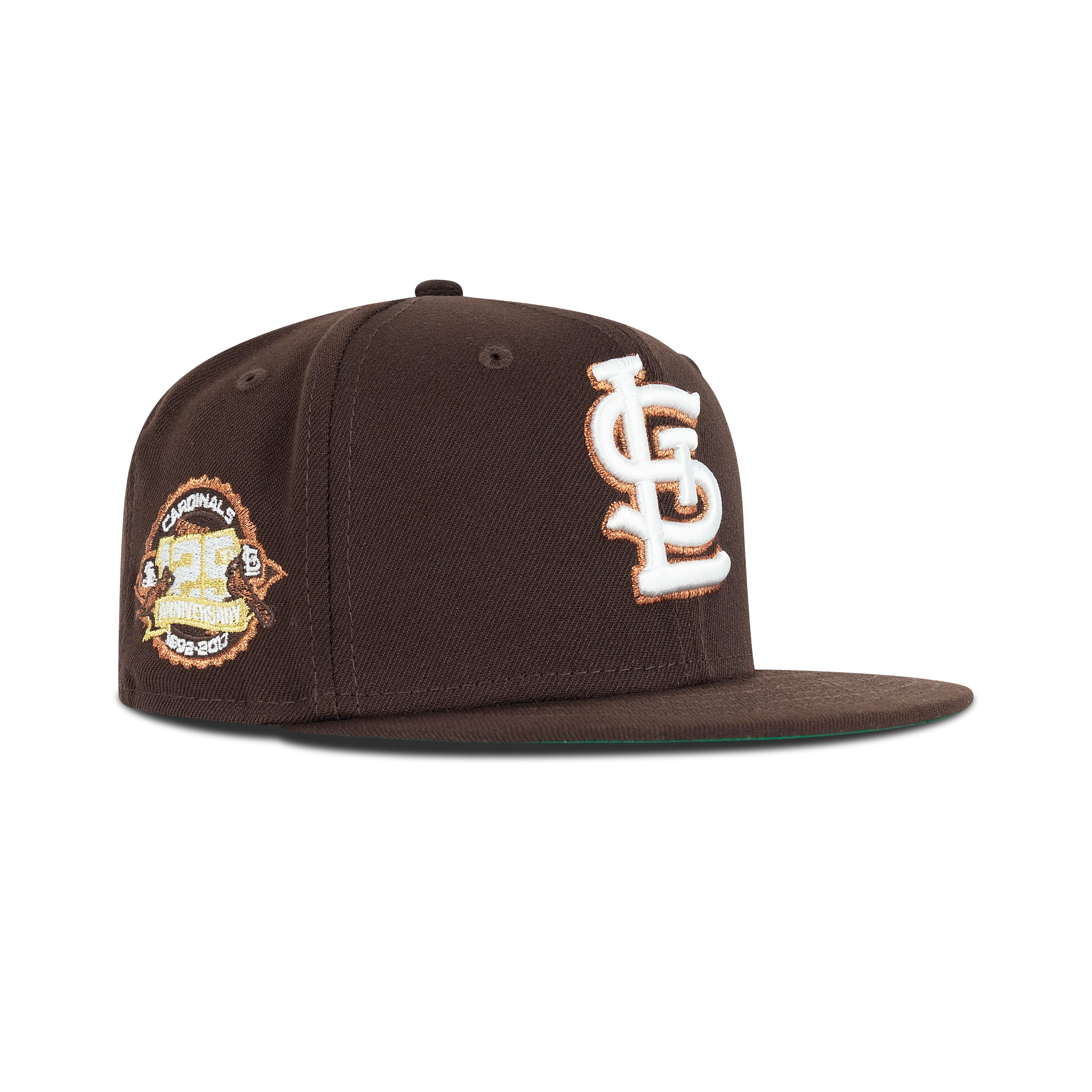 New Era St. Louis Cardinals Fitted Green Bottom "Dark Brown White Copper" (1892-2017 125th Anniversary Embroidery)