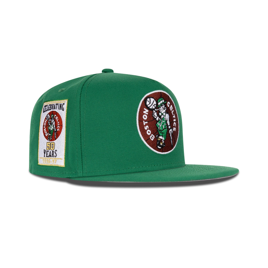 New Era Boston Celtics A-Frame Snapback Grey Bottom "Green White" (50 Years Embroidery)