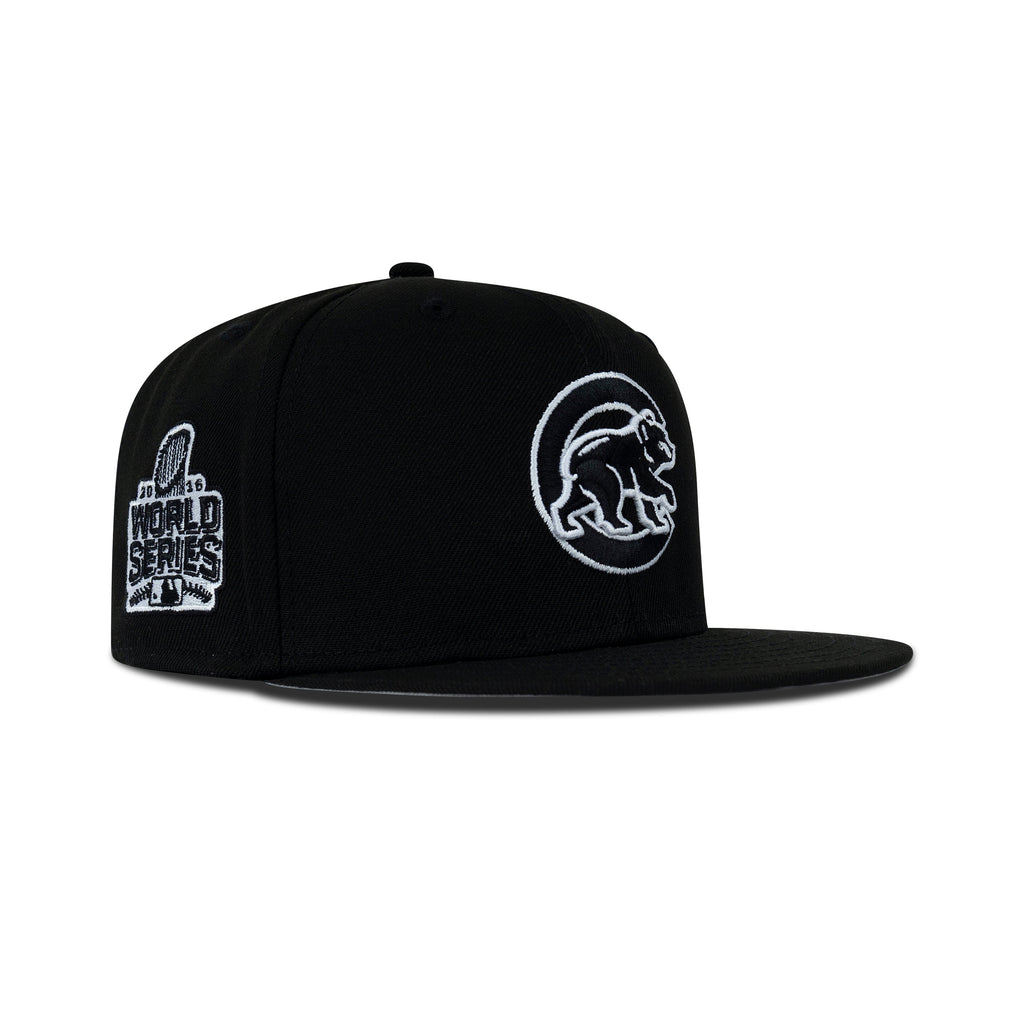 New Era Chicago Cubs Fitted Grey Bottom "Black White" (2016 World Series Embroidery)