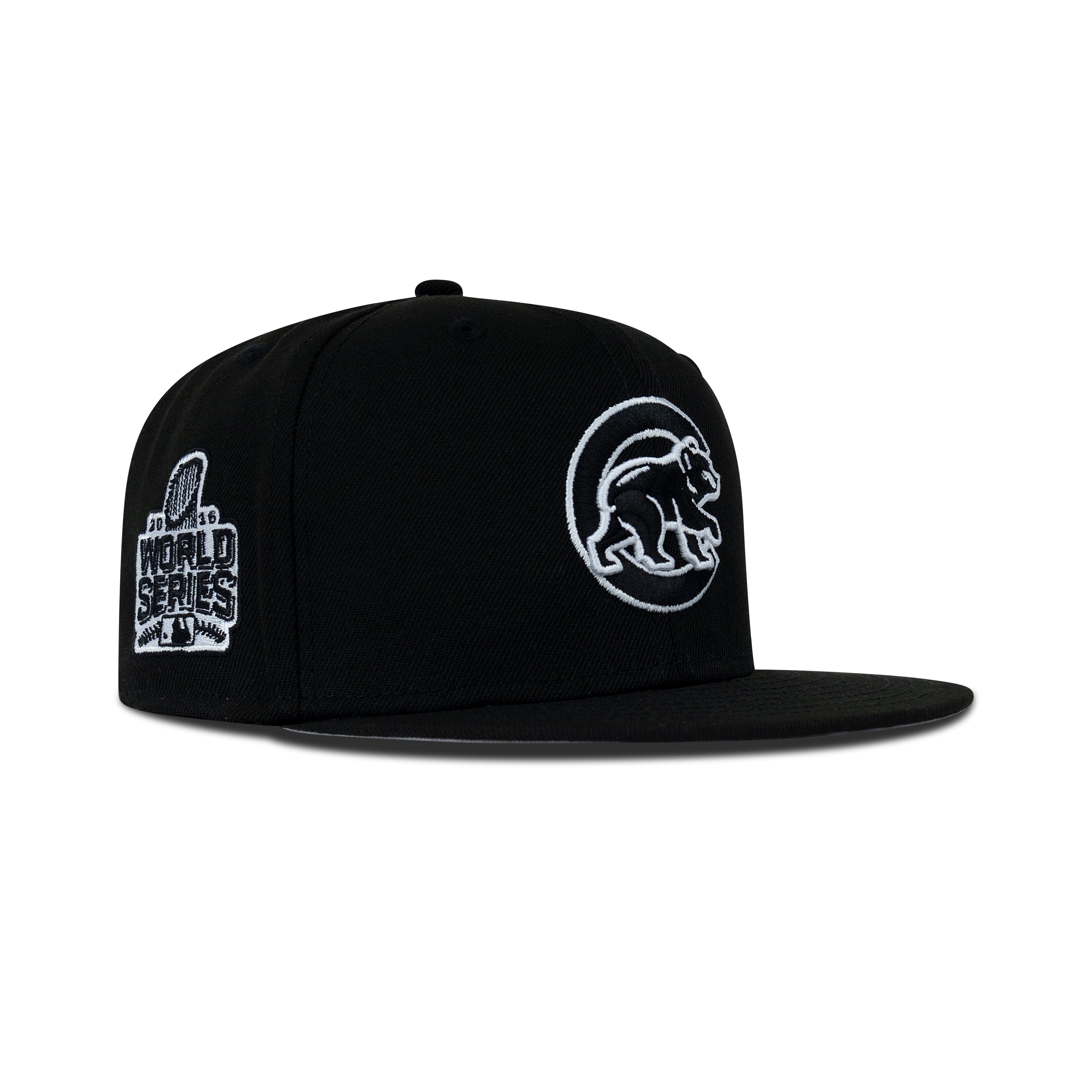 New Era Chicago Cubs Fitted Grey Bottom "Black White" (2016 World Series Embroidery)