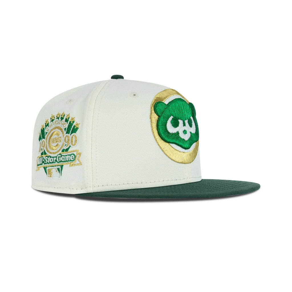 New Era Chicago Cubs Fitted Grey Bottom "Cream Metallic Green Gold" (1990 All Star Game Embroidery)