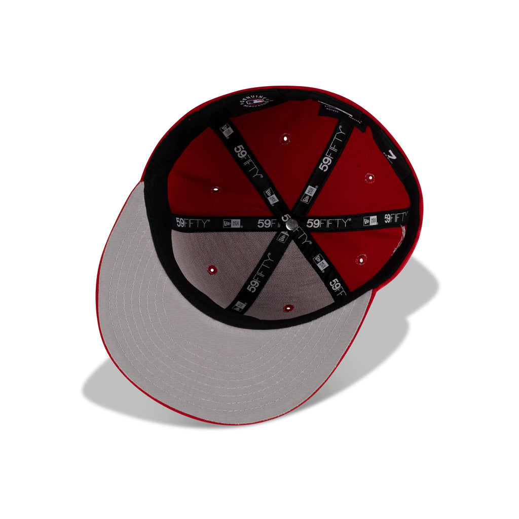 New Era Chicago Cubs Fitted Grey Bottom "Red Chrome Metallic Silver" (1908 World Series Embroidery)