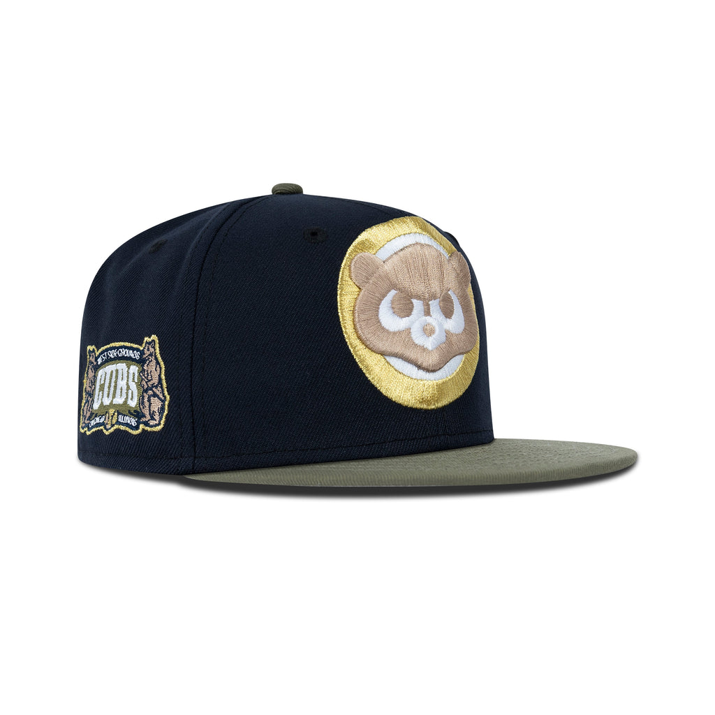 New Era Chicago Cubs Fitted Grey Bottom "Navy Olive Gold" (World Series Embroidery)