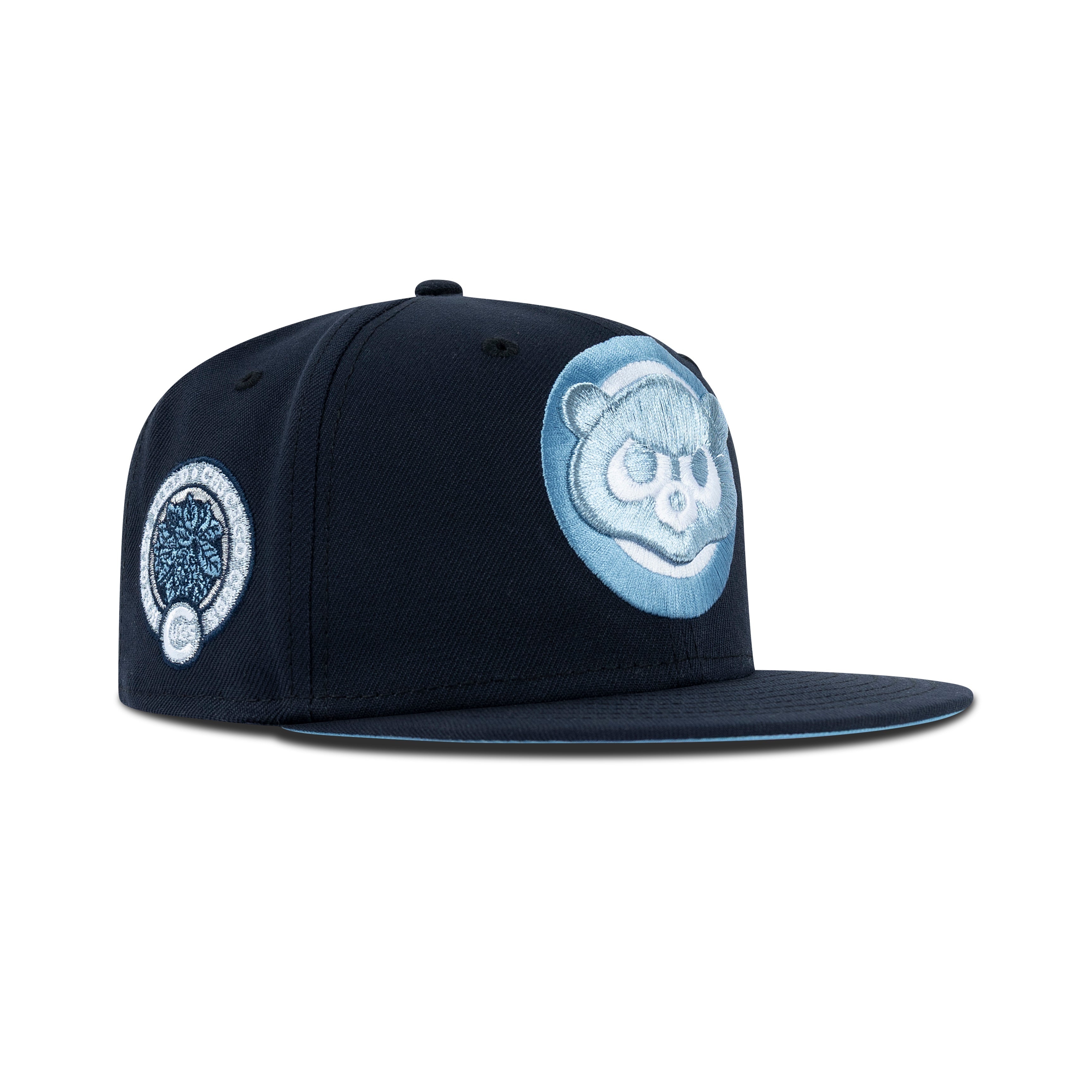 New Era Chicago Cubs Fitted Sky Bottom "Navy Sky Metallic" (Wrigley Field Embroidery)