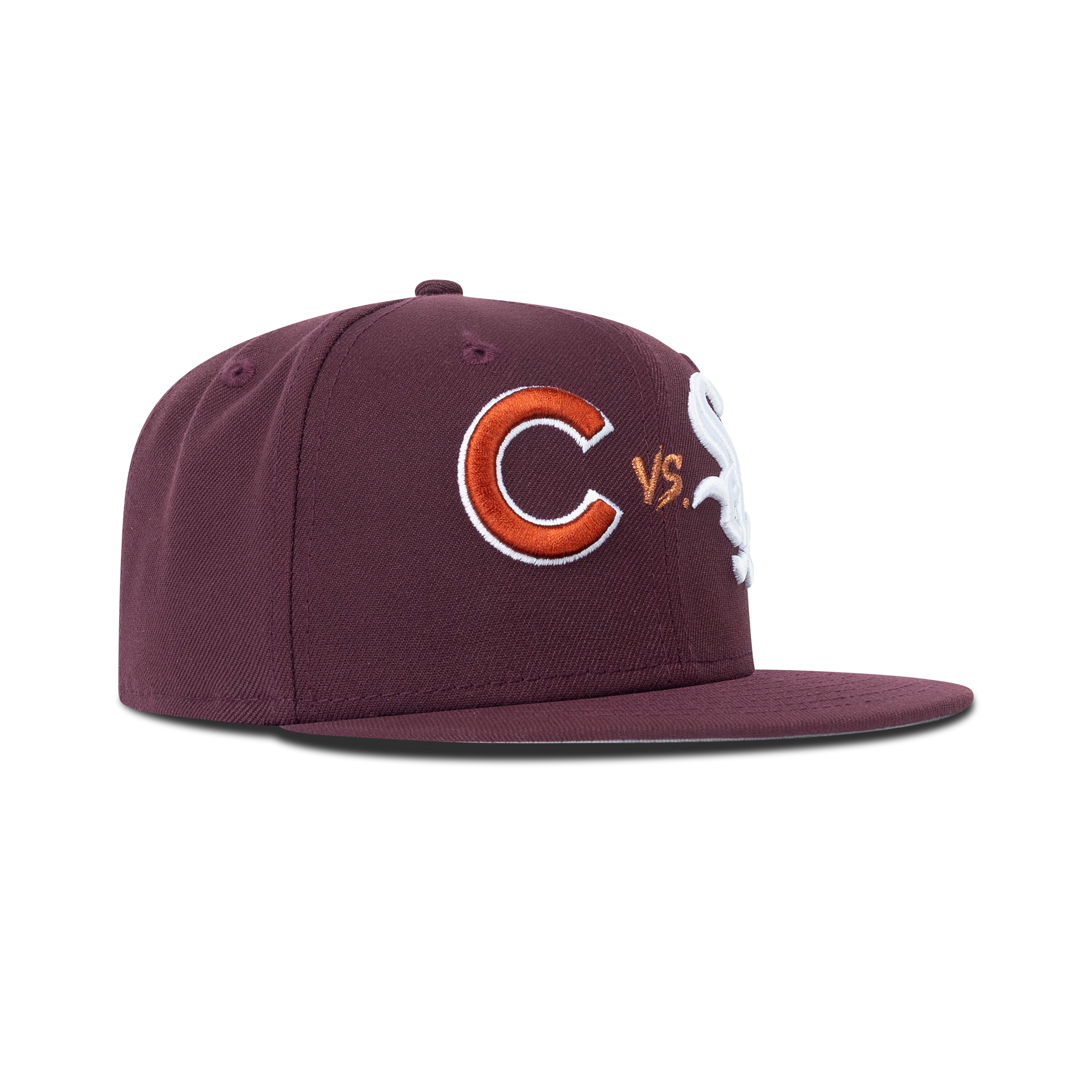New Era Chicago Cubs Vs. Chicago White Sox Fitted Grey Bottom "Maroon White Copper"