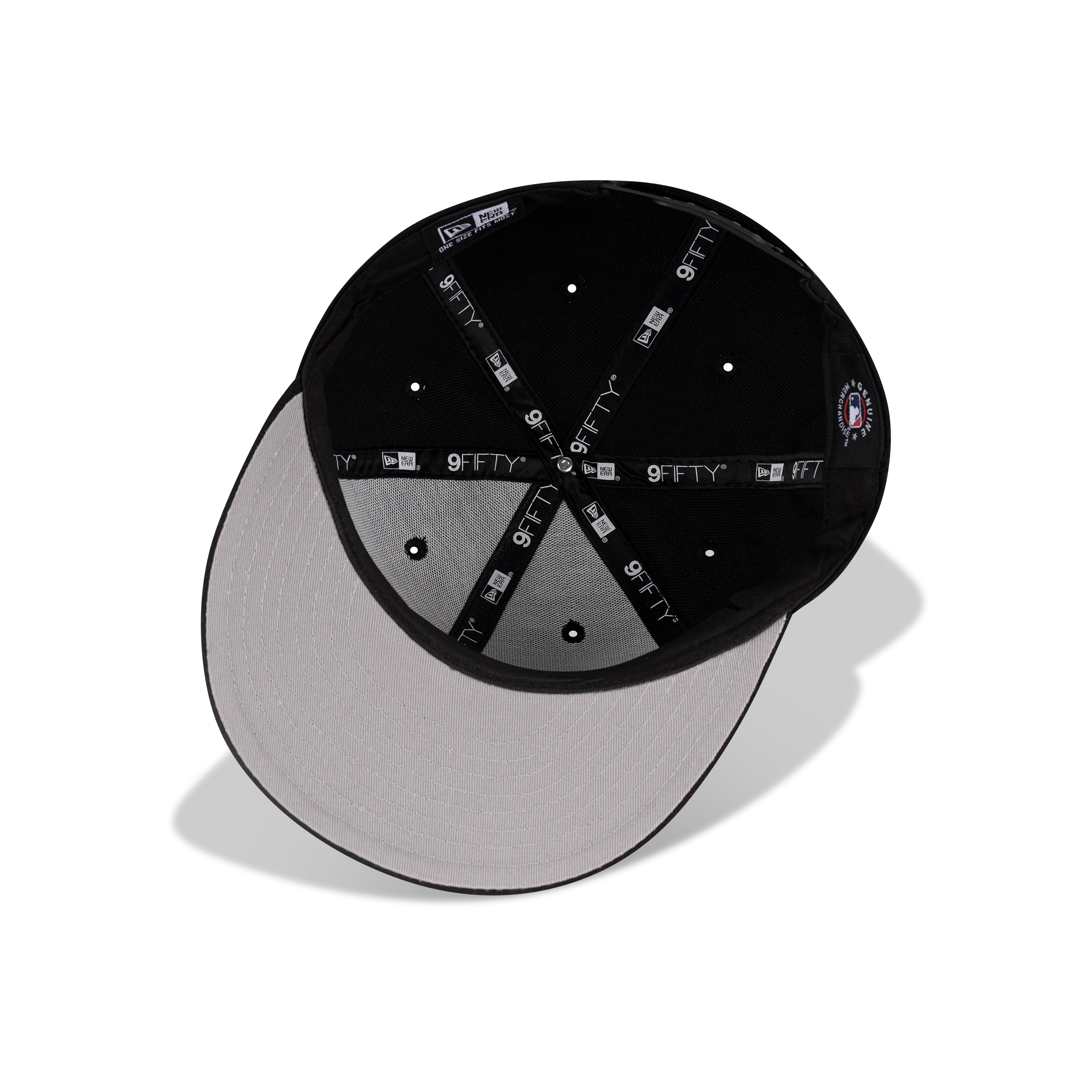 New Era Los Angeles Dodgers Snapback Grey Bottom "Black Black" (2025 World Series Champions Embroidery)