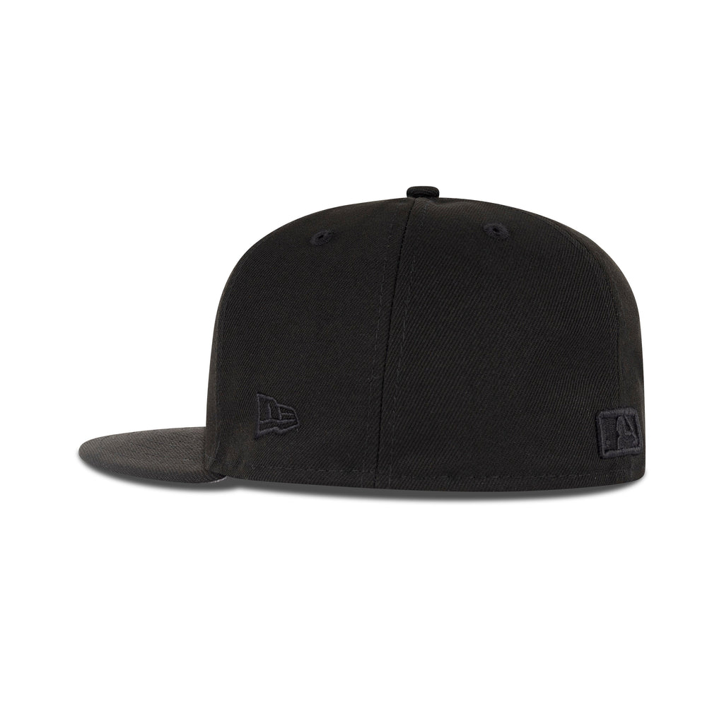 New Era Los Angeles Dodgers Fitted Grey Bottom "Black Black" (2024-2025 Back To Back World Series Champs Embroidery)