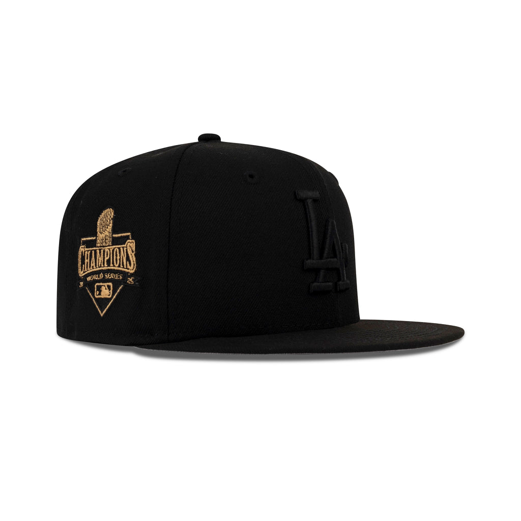 New Era Los Angeles Dodgers Fitted Grey Bottom "Black Black" (2025 World Series Champions Embroidery)
