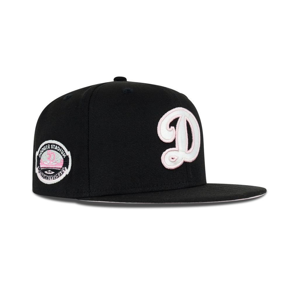New Era Los Angeles Dodgers Fitted Pink Bottom "Black Pink White" (Dodger Stadium 50th Anniversary Embroidery)