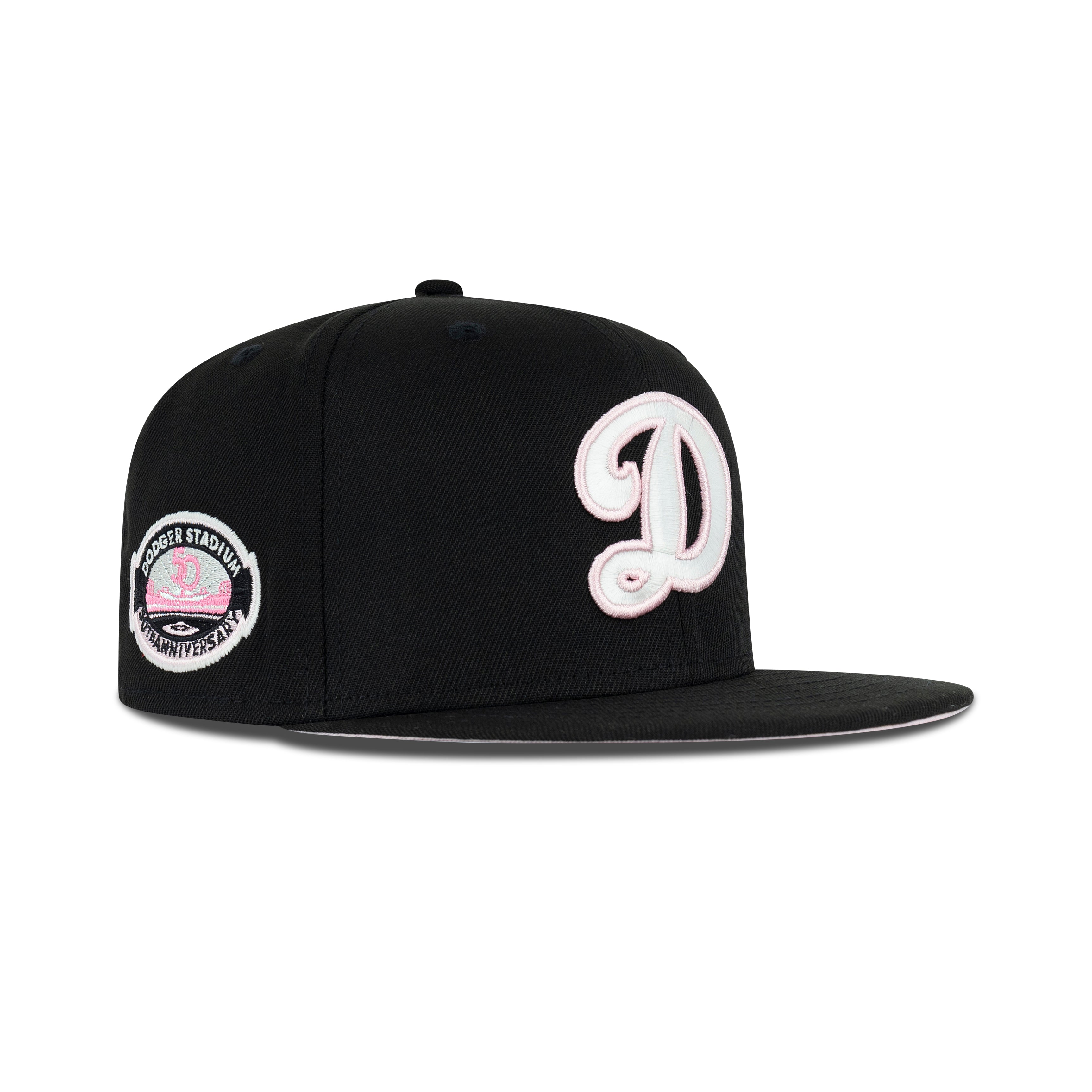 New Era Los Angeles Dodgers Fitted Pink Bottom "Black Pink White" (Dodger Stadium 50th Anniversary Embroidery)