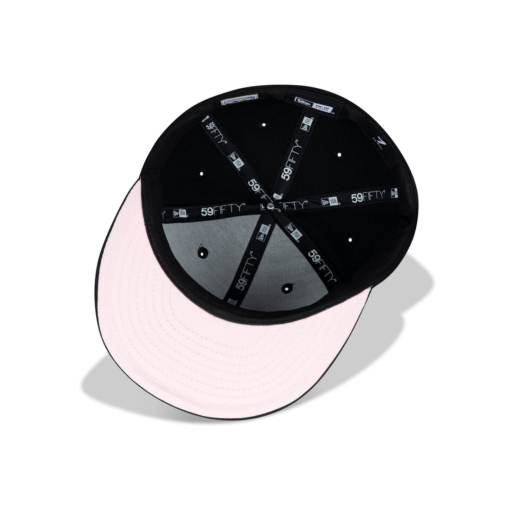 New Era Los Angeles Dodgers Fitted Pink Bottom "Black Pink White" (Dodger Stadium 50th Anniversary Embroidery)