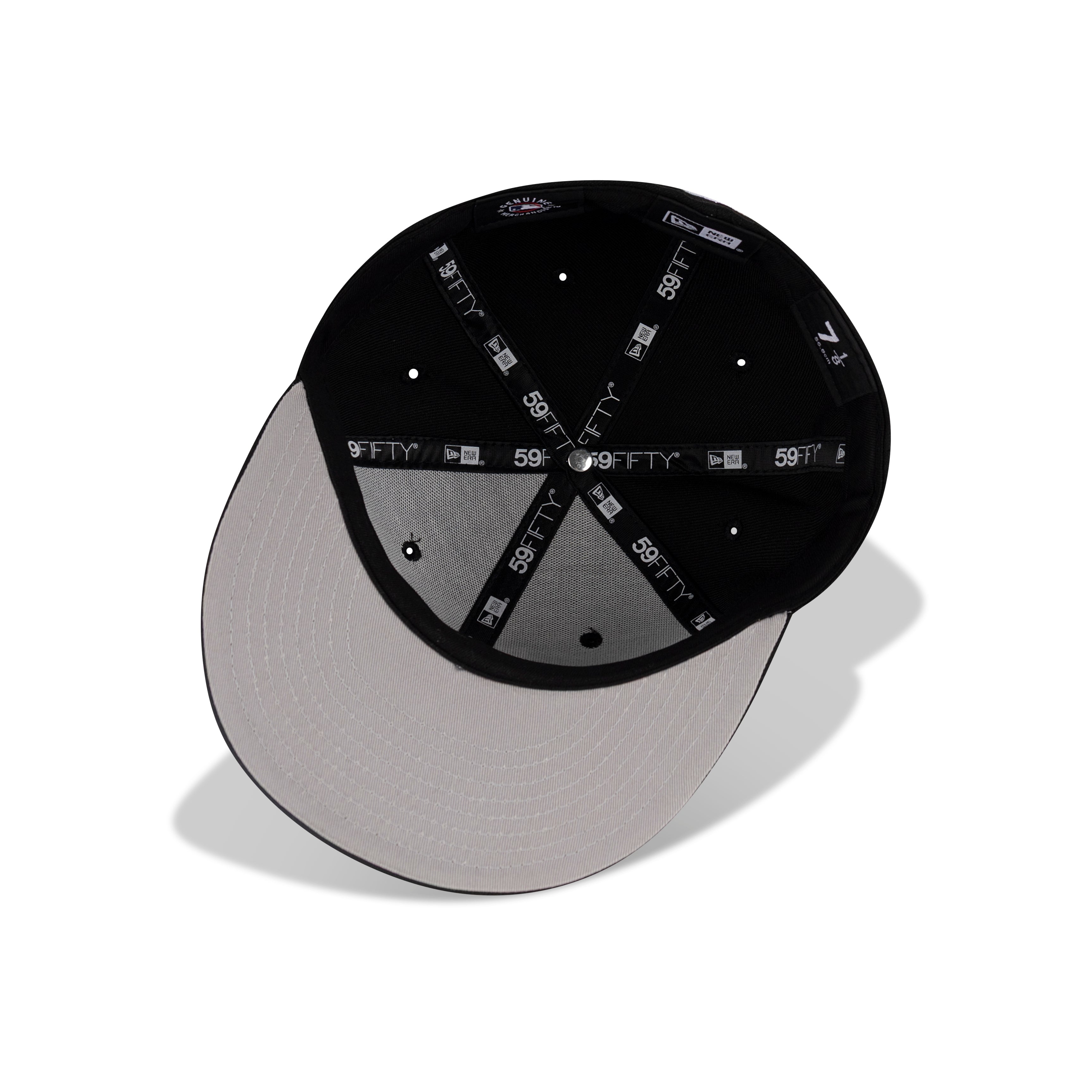 New Era Los Angeles Dodgers Fitted Grey Bottom "Black White" (2024-2025 Back To Back World Series Champs Embroidery)