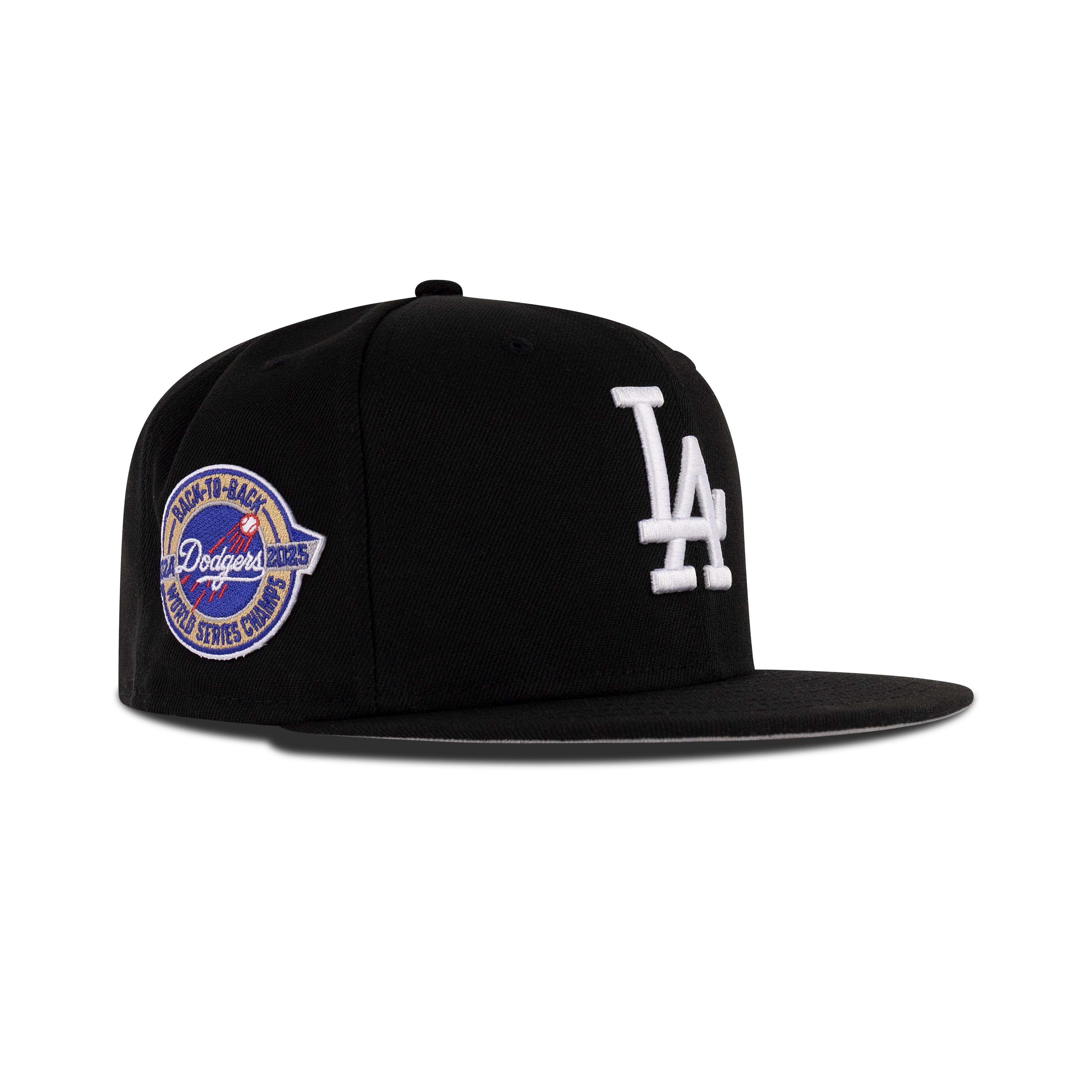 New Era Los Angeles Dodgers Snapback Grey Bottom "Black White" (2024-2025 Back To Back World Series Champs Embroidery)