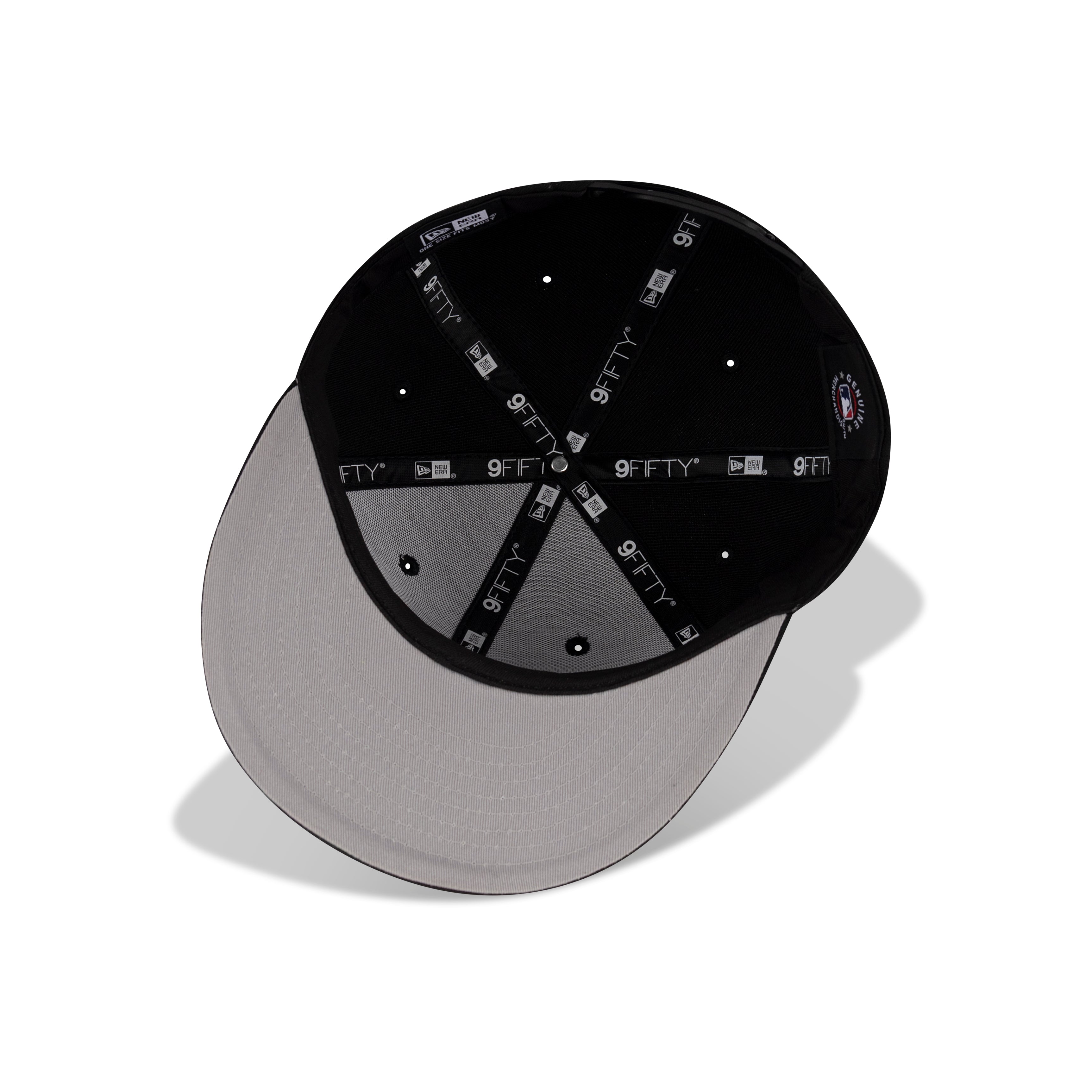 New Era Los Angeles Dodgers Snapback Grey Bottom "Black White" (2024-2025 Back To Back World Series Champs Embroidery)