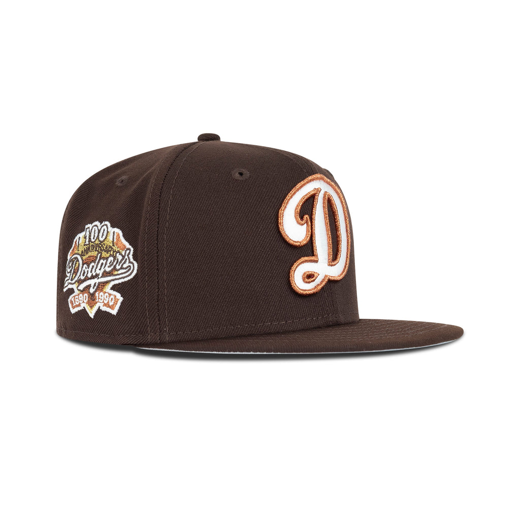 New Era Los Angeles Dodgers Fitted Grey Bottom "Brown White Copper" (1890-1990 100 Years Embroidery)
