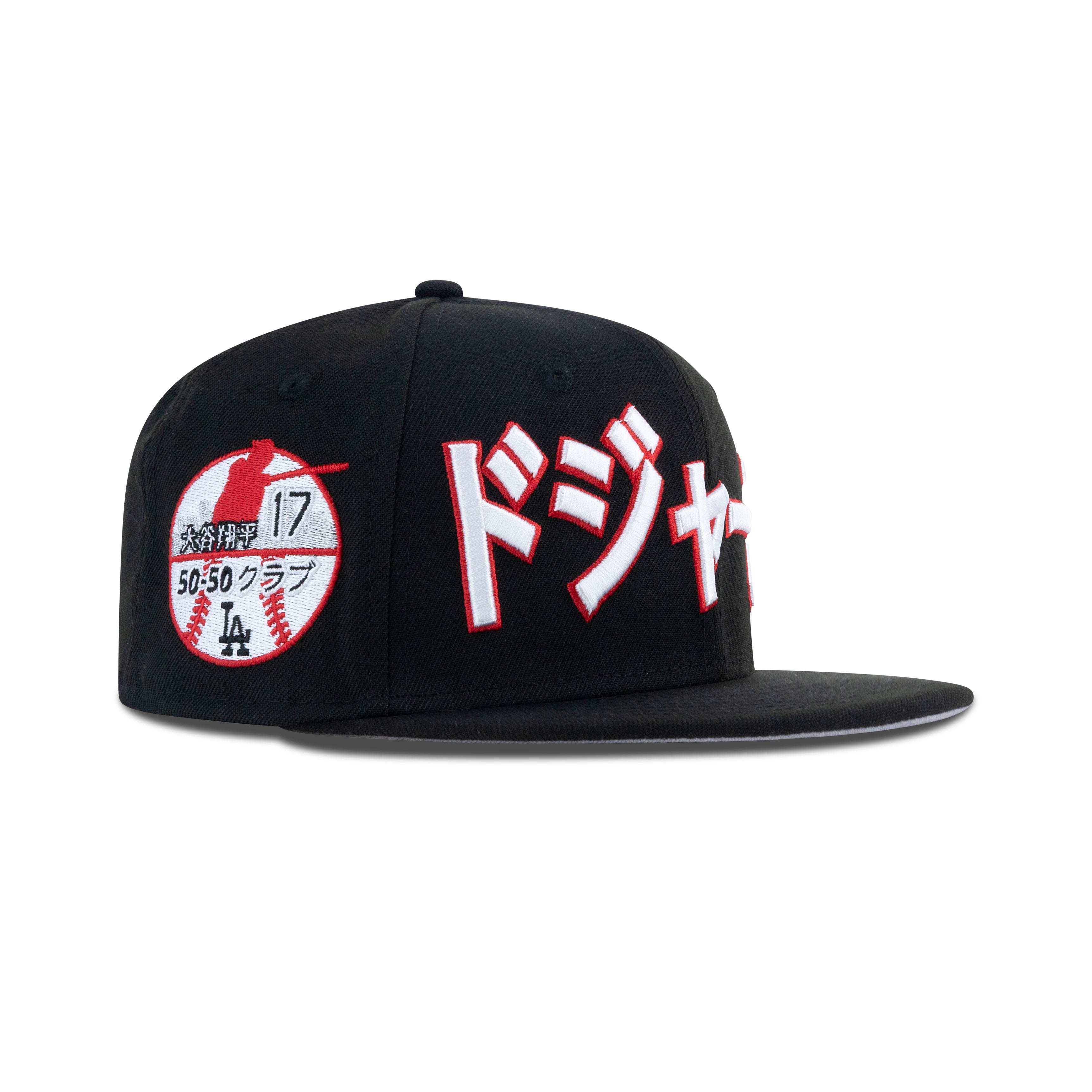 New Era Los Angeles Dodgers Kanji Japan Fitted Grey Bottom "Black Front Door Red White" (Shohei Ohtani Embroidery)