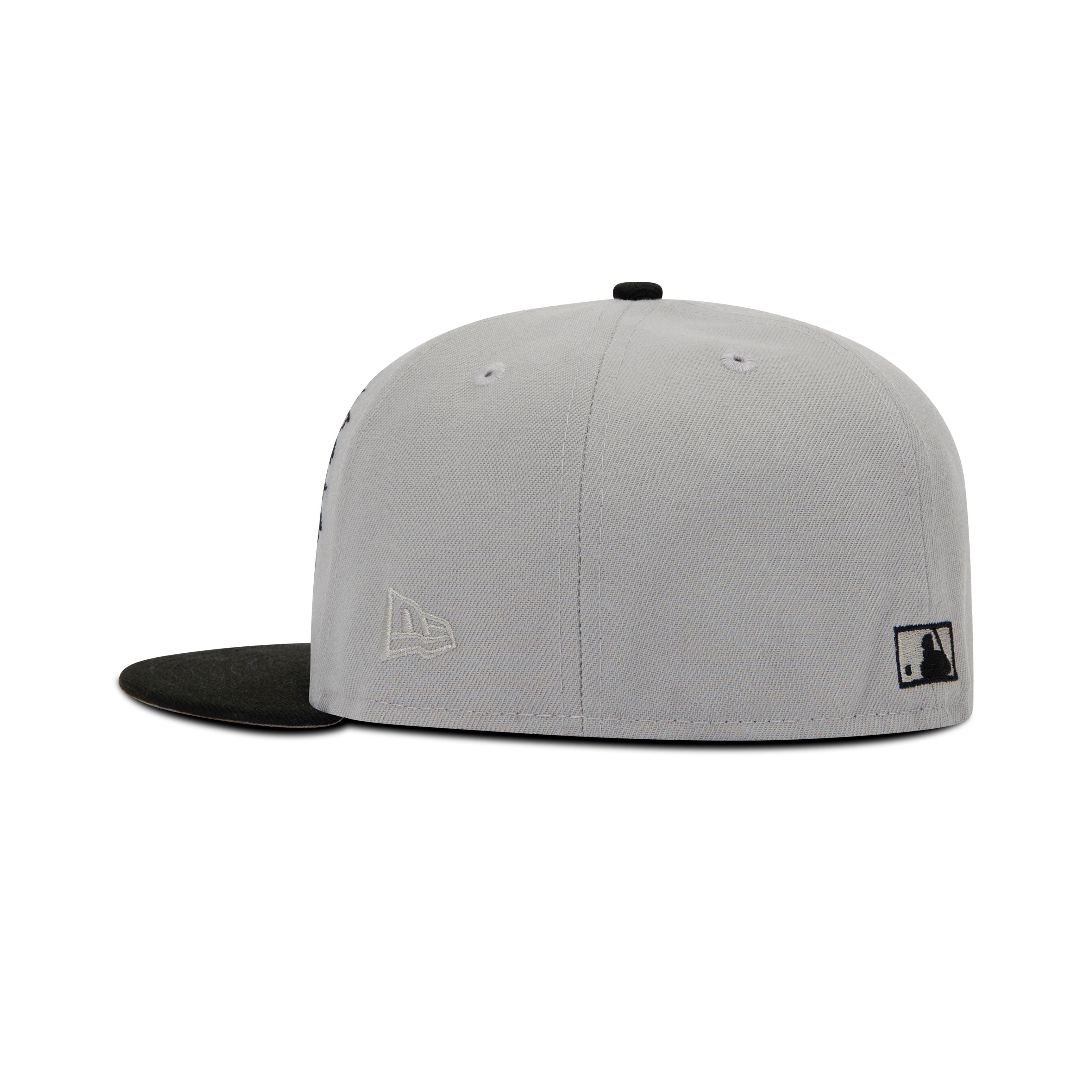 New Era Los Angeles Dodgers Fitted Grey Bottom "Grey Black White" (Palm Tree & 2020 World Champions Embroidery)