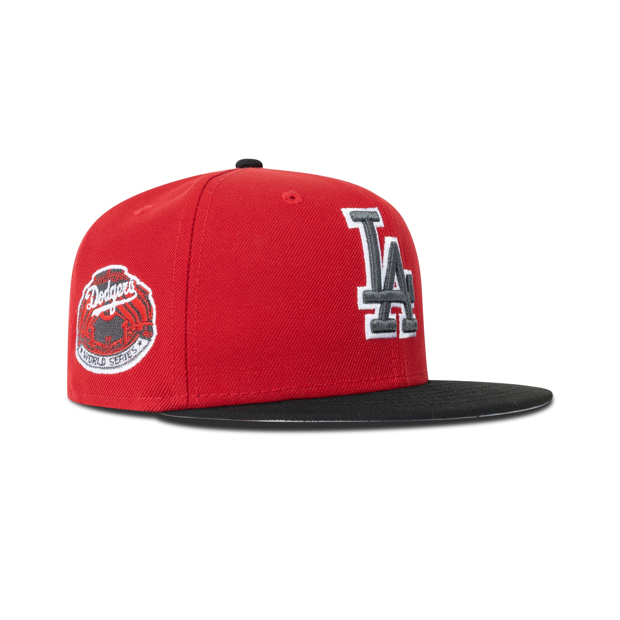 New Era Los Angeles Dodgers Fitted Grey Bottom "Red Black Grey" (World Series Embroidery)