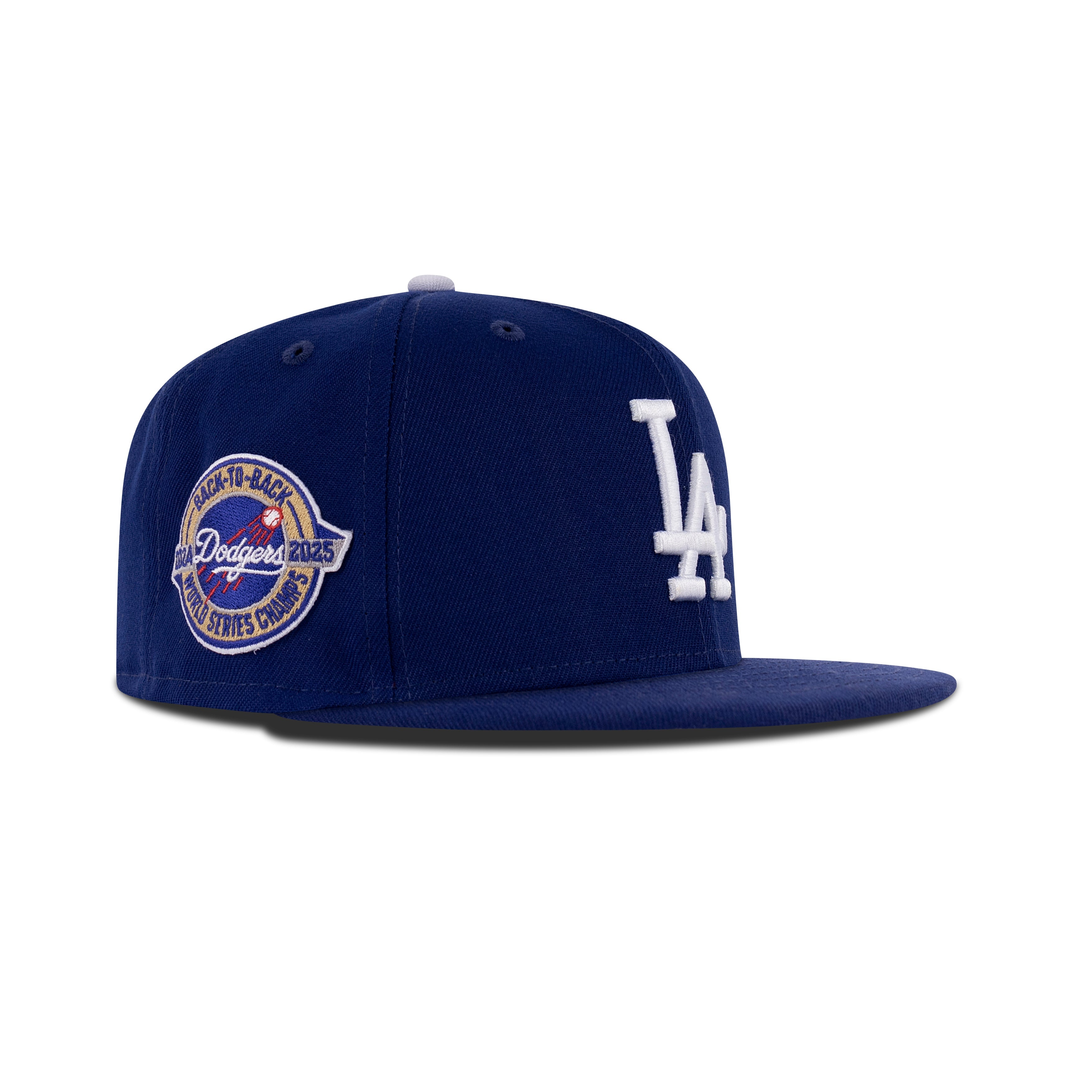 New Era Los Angeles Dodgers Snapback Grey Bottom "Royal White" (2024-2025 Back To Back World Series Champs Embroidery)