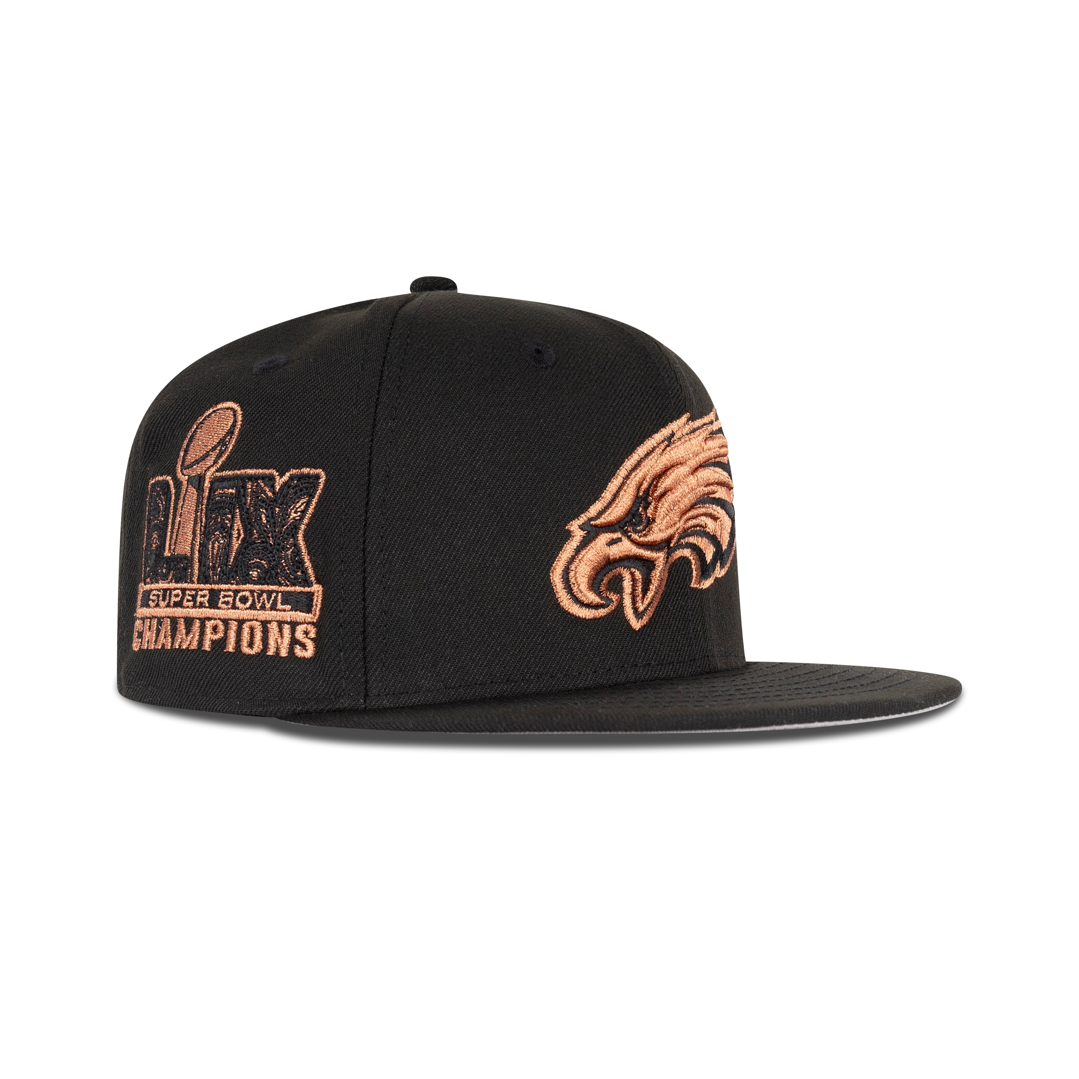 New Era Philadelphia Eagles Fitted Grey Bottom "Black Copper" (LIX Super Bowl Embroidery)