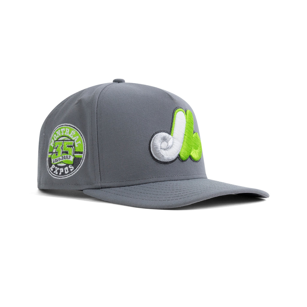 New Era Montreal Expos A-Frame Snapback Grey Bottom "Storm Grey Erin Green" (1969-2003 35th Anniversary Embroidery)