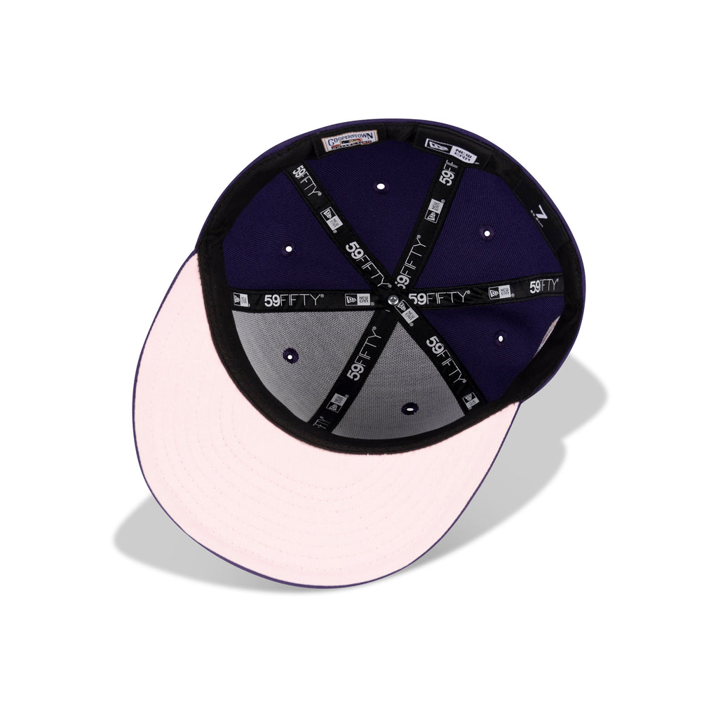 New Era Montreal Expos Fitted Pink Bottom "Purple Front Door Red Black" (1969-1993 25th Anniversary Embroidery)