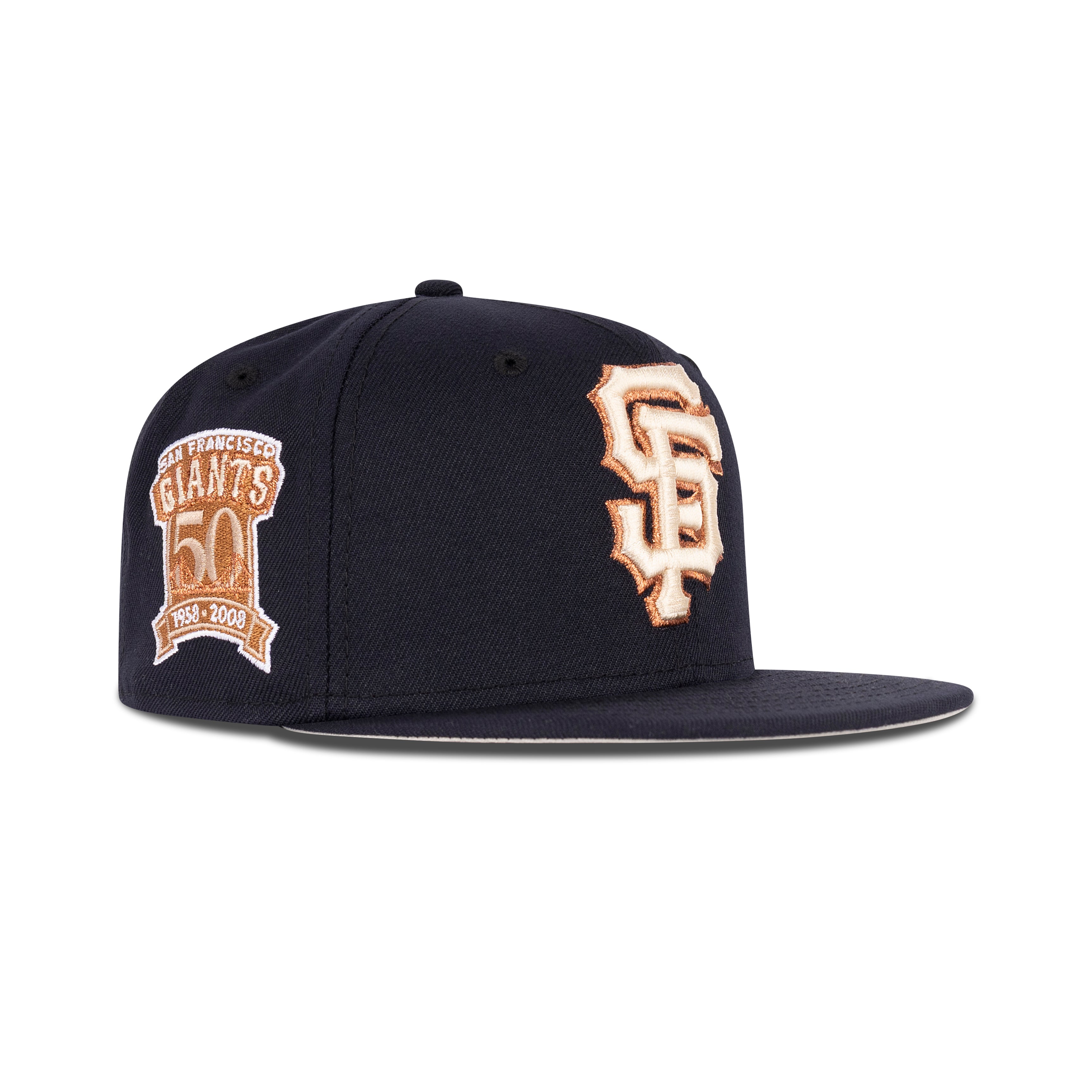 New Era San Francisco Giants Fitted Stone Bottom "Navy Stone Copper" (1958-2008 50 Years Embroidery)