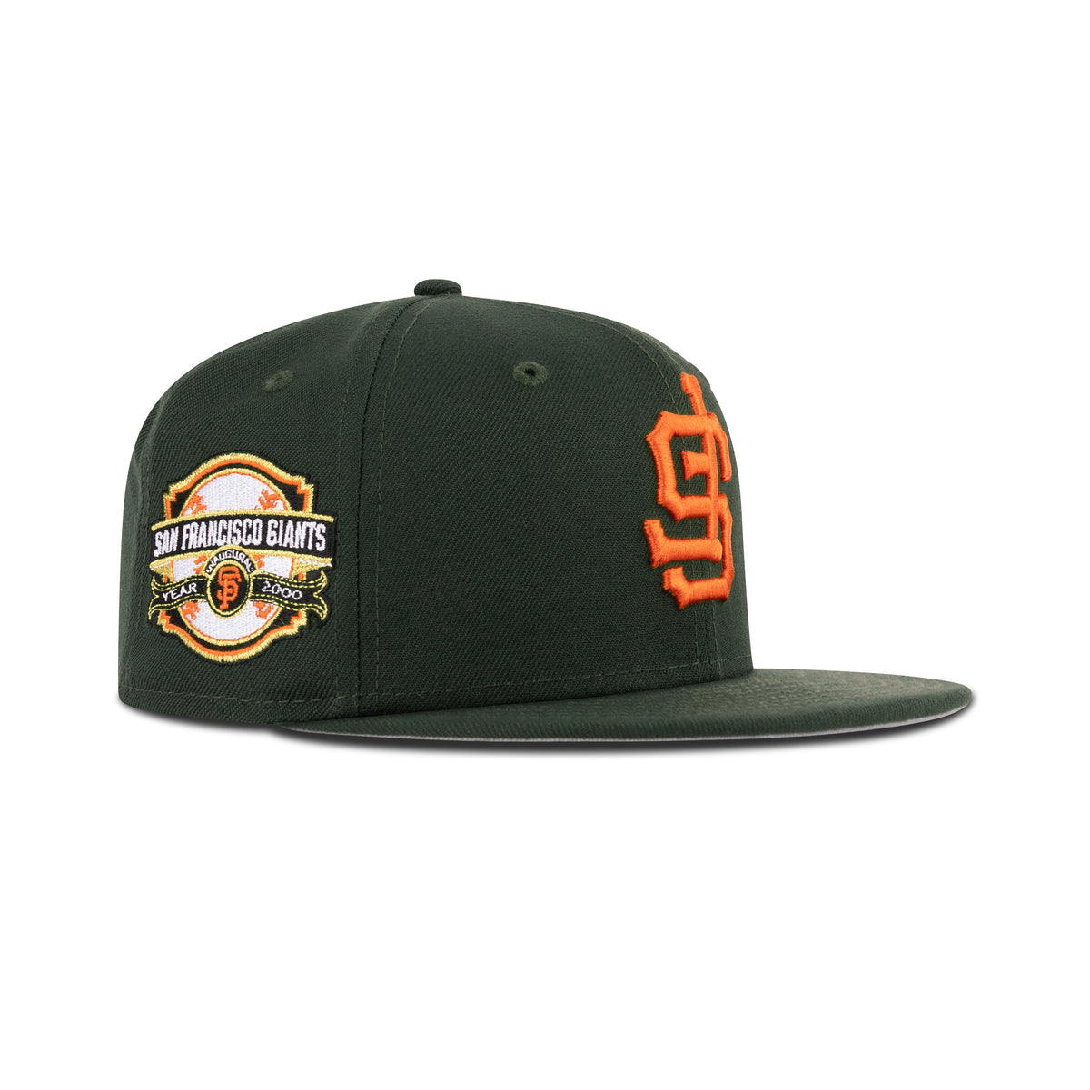 New Era San Francisco Giants Fitted Gray Bottom "Dark Seaweed Rush Orange White" ( 2000 Inaugural Year Embroidery)