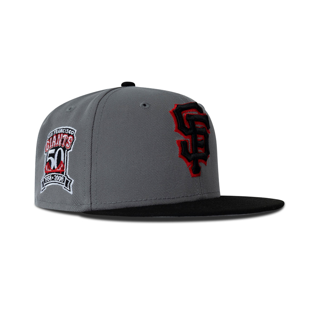 New Era San Francisco Giants Fitted Grey Bottom "Storm Grey Black Red" (50 Years Embroidery)