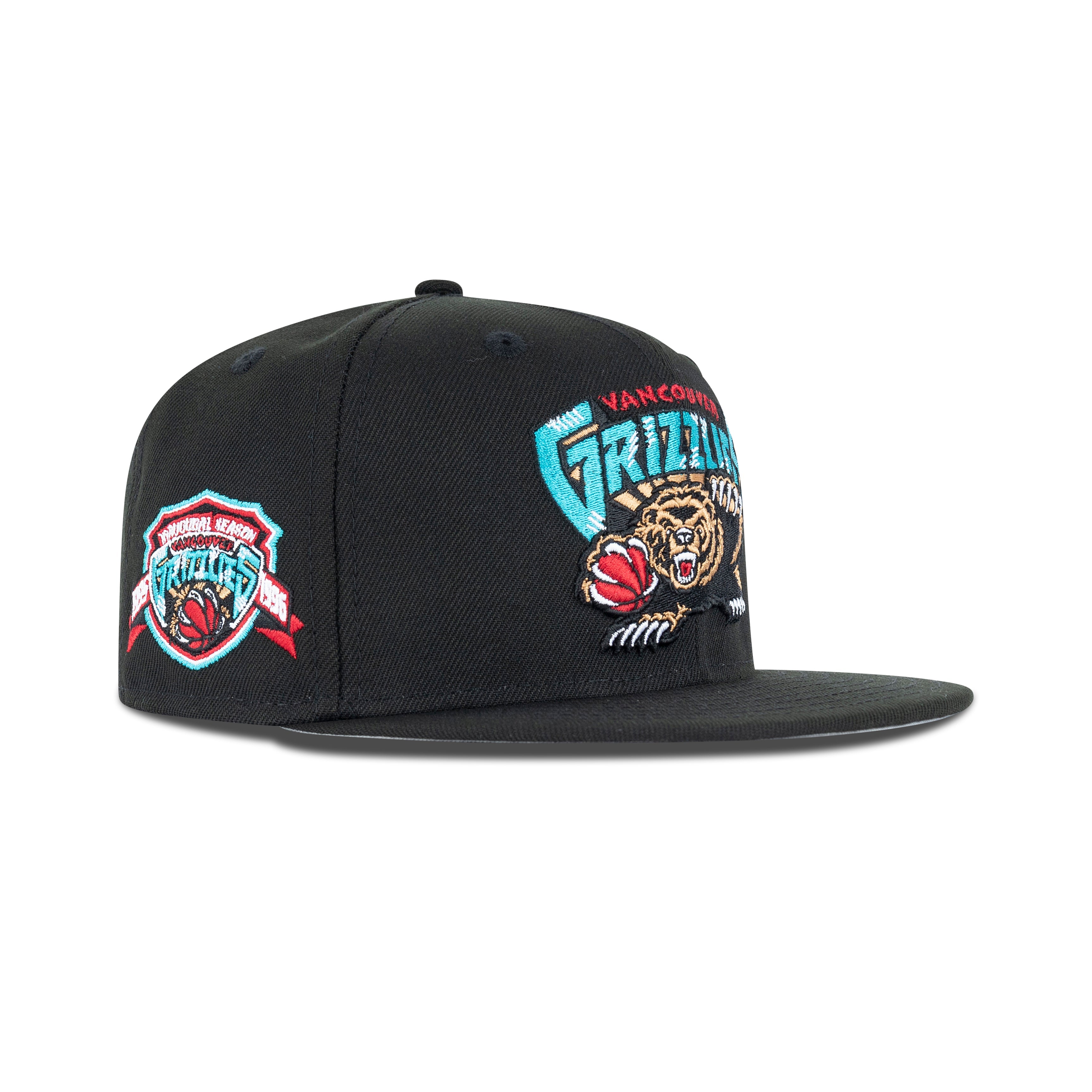 New Era Vancouver Grizzlies Fitted Grey Bottom "Black Teal Red" (1995-96 Inaugural Season Embroidery)