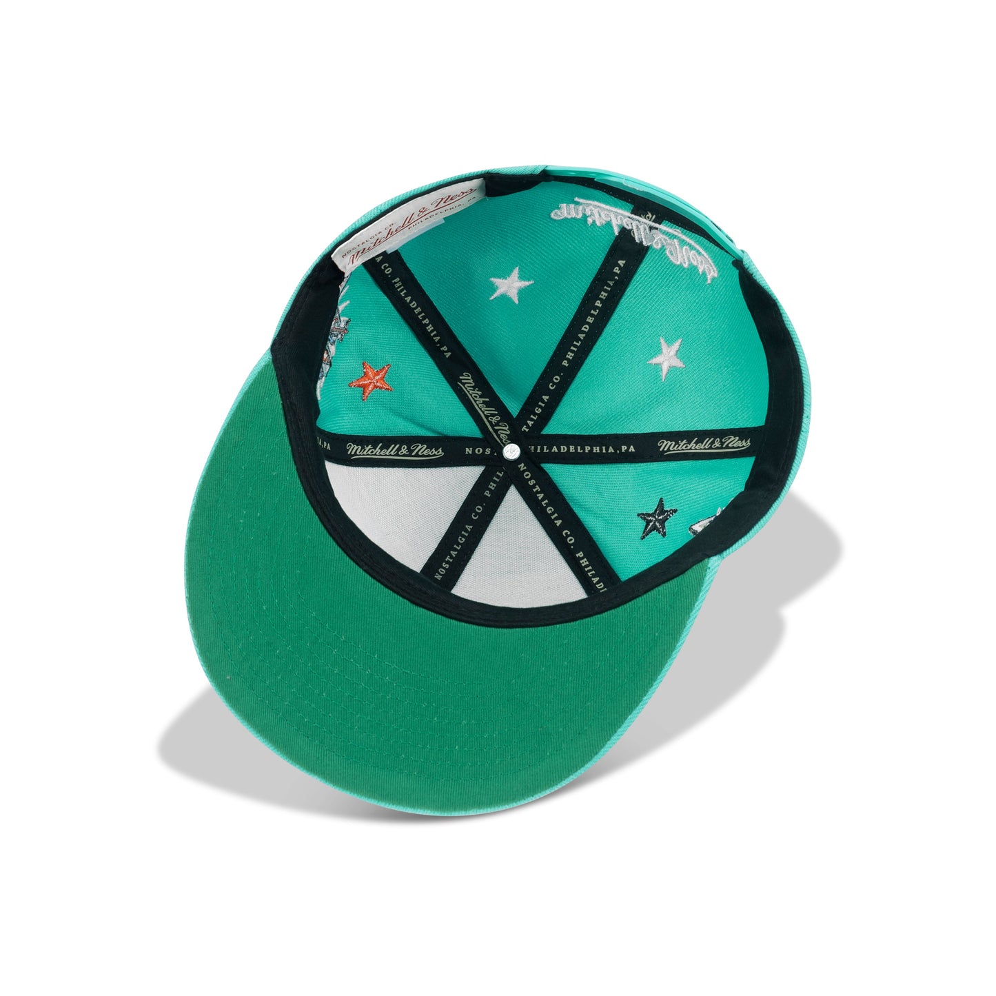 Mitchell & Ness Vancouver Grizzlies 1997 Top Star Snapback Green Bottom "Teal" (All Star Weekend 1997 Patch Embroidery)