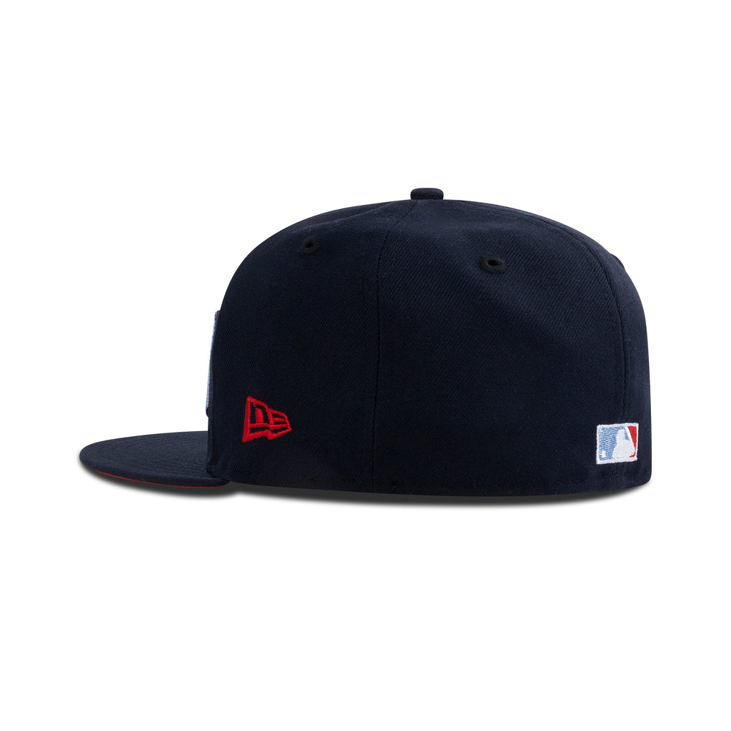 New Era Los Angeles Dodgers Kanji Fitted Red Bottom "Navy Metallic Blue Gray Red" (Shohei Ohtani 50 Home Runs X 50 Stolen Bases Embroidery)