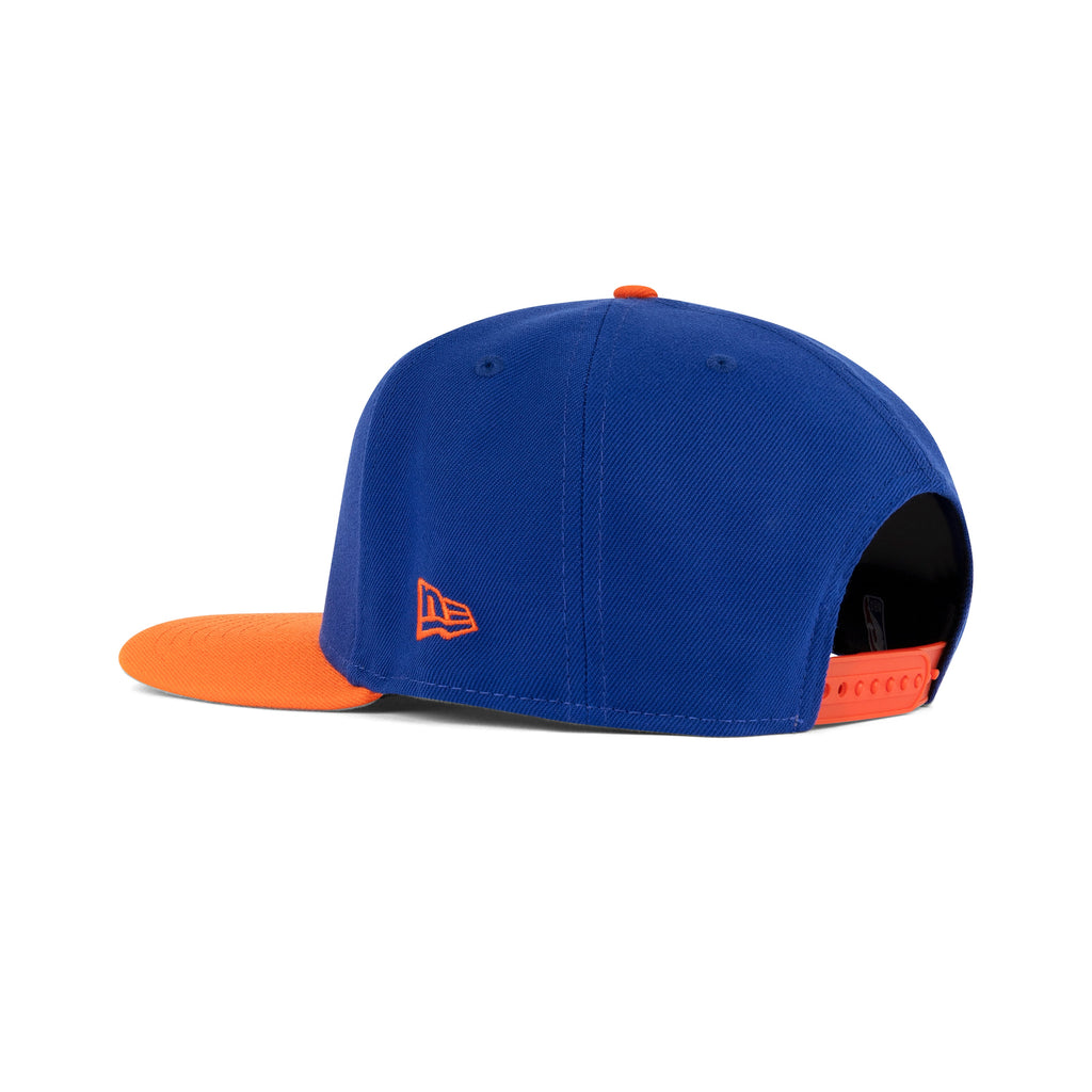 New Era New York Knicks A-Frame Snapback "Majestic Blue Orange Visor" (NBA 2025-2026 Champions Embroidery)