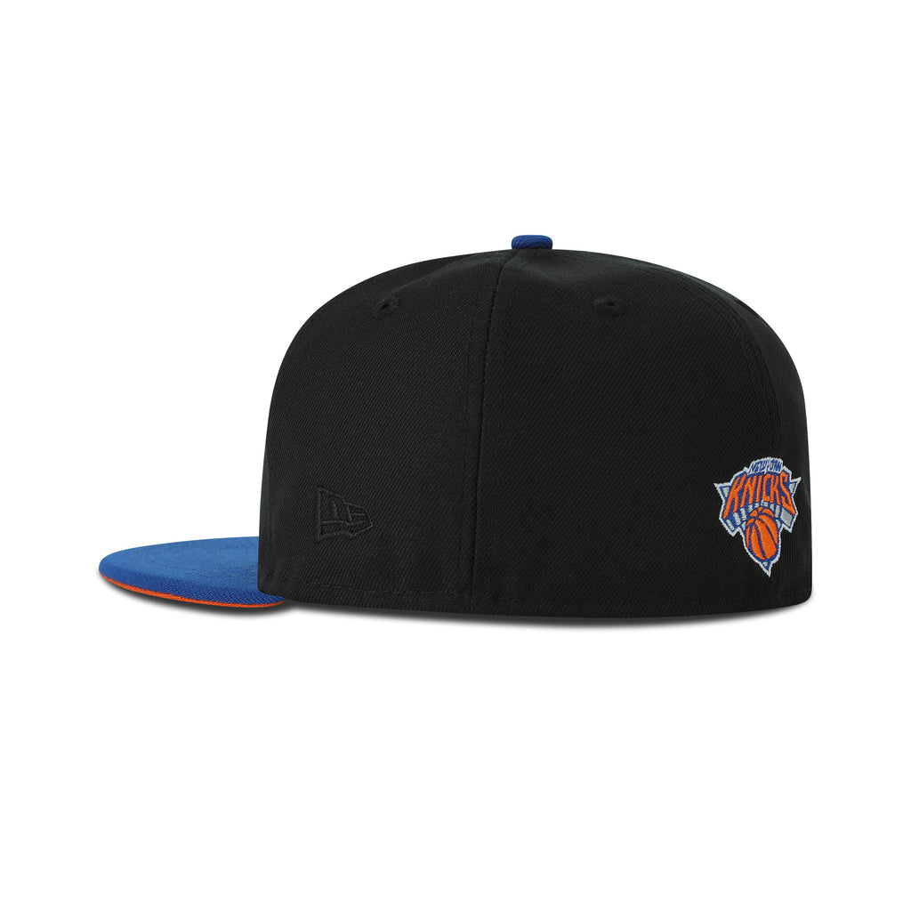 New Era New York Knicks Fitted Orange Bottom "Black Royal Orange" (2X World Champs Embroidery)