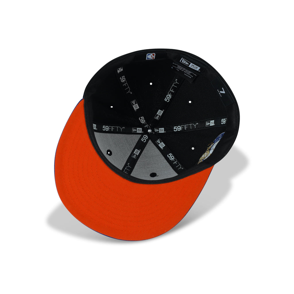 New Era New York Knicks Fitted Orange Bottom "Black Royal Orange" (2X World Champs Embroidery)