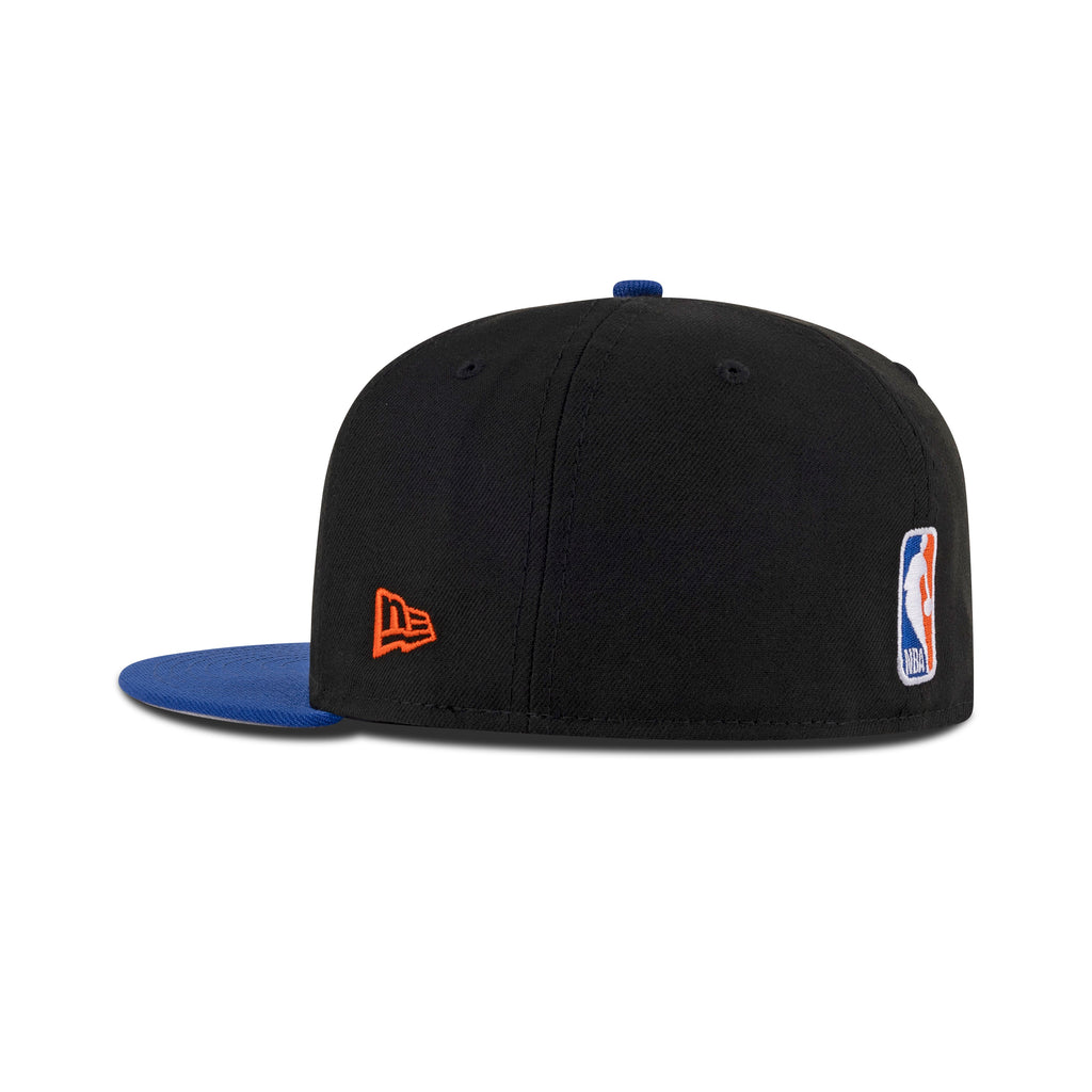 New Era New York Knicks Fitted "Black Royal Orange" (NBA Champions 2025-2026 Embroidery)