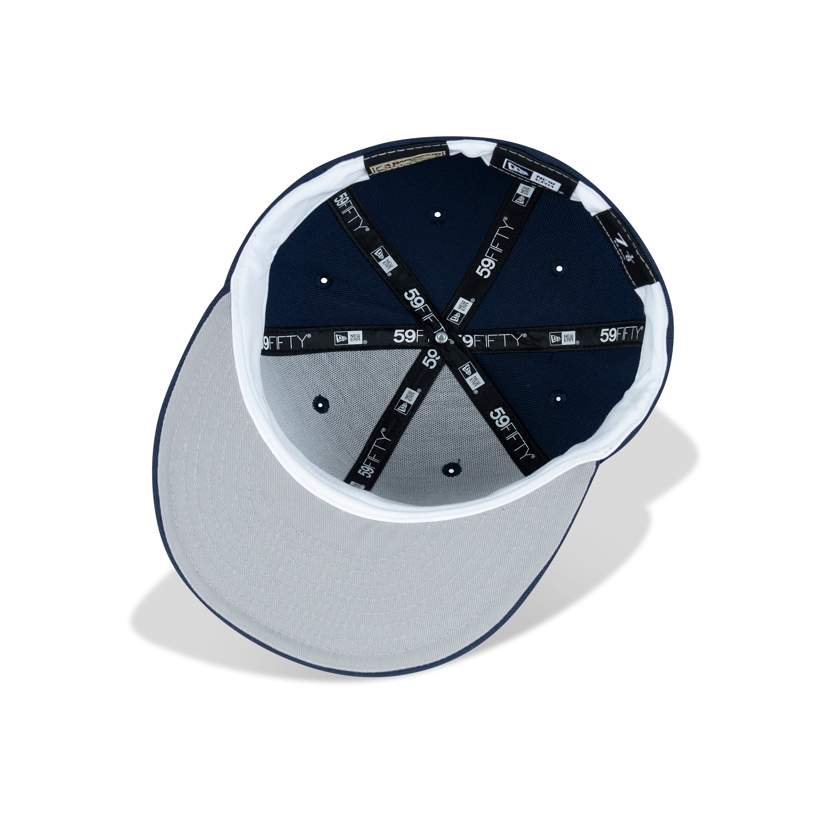 New Era New York Knicks Fitted Grey Bottom "Navy Orange" (NBA Logo Embroidery)