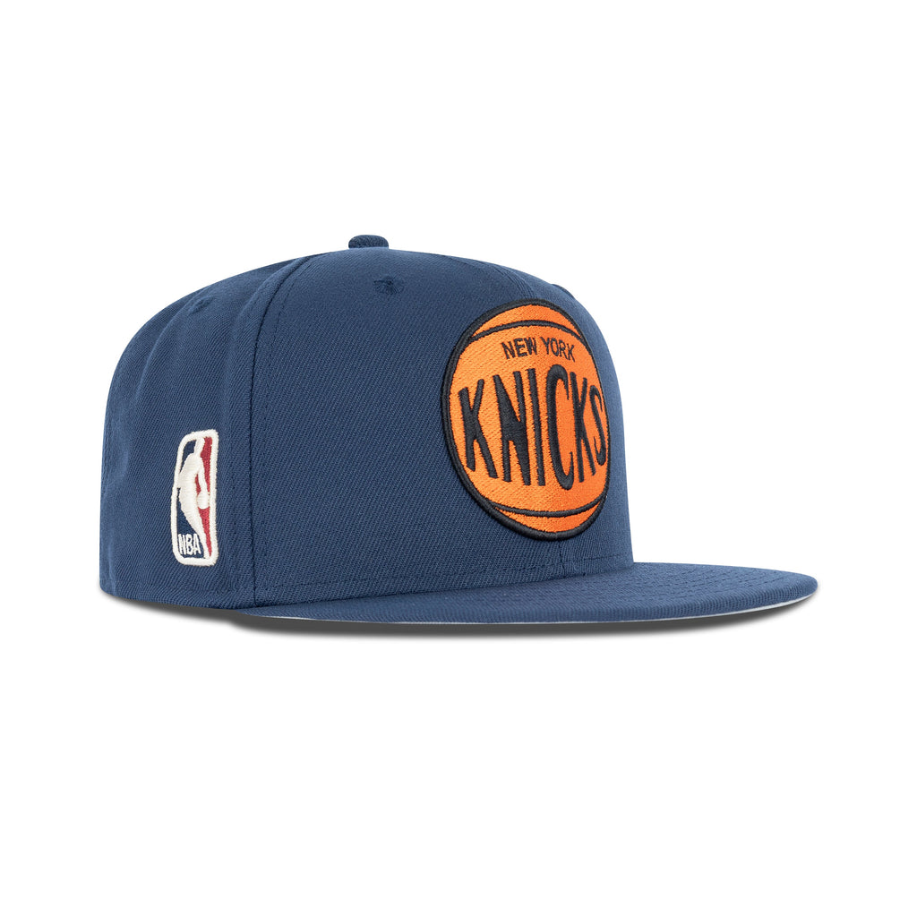 New Era New York Knicks Snapback Grey Bottom "Navy Orange" (NBA Logo Embroidery)